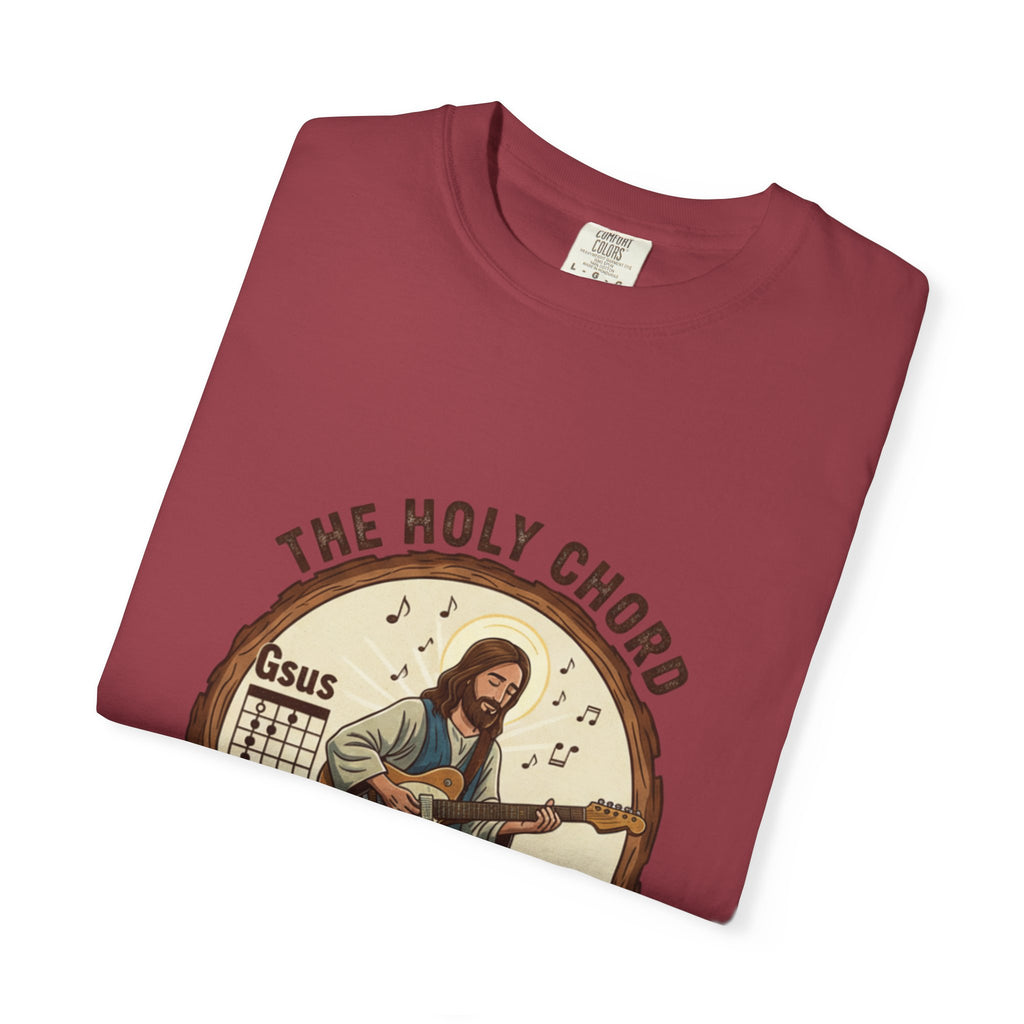 The Holy Chord Gsus T-Shirt: Faith, Music, and the Fret Life.