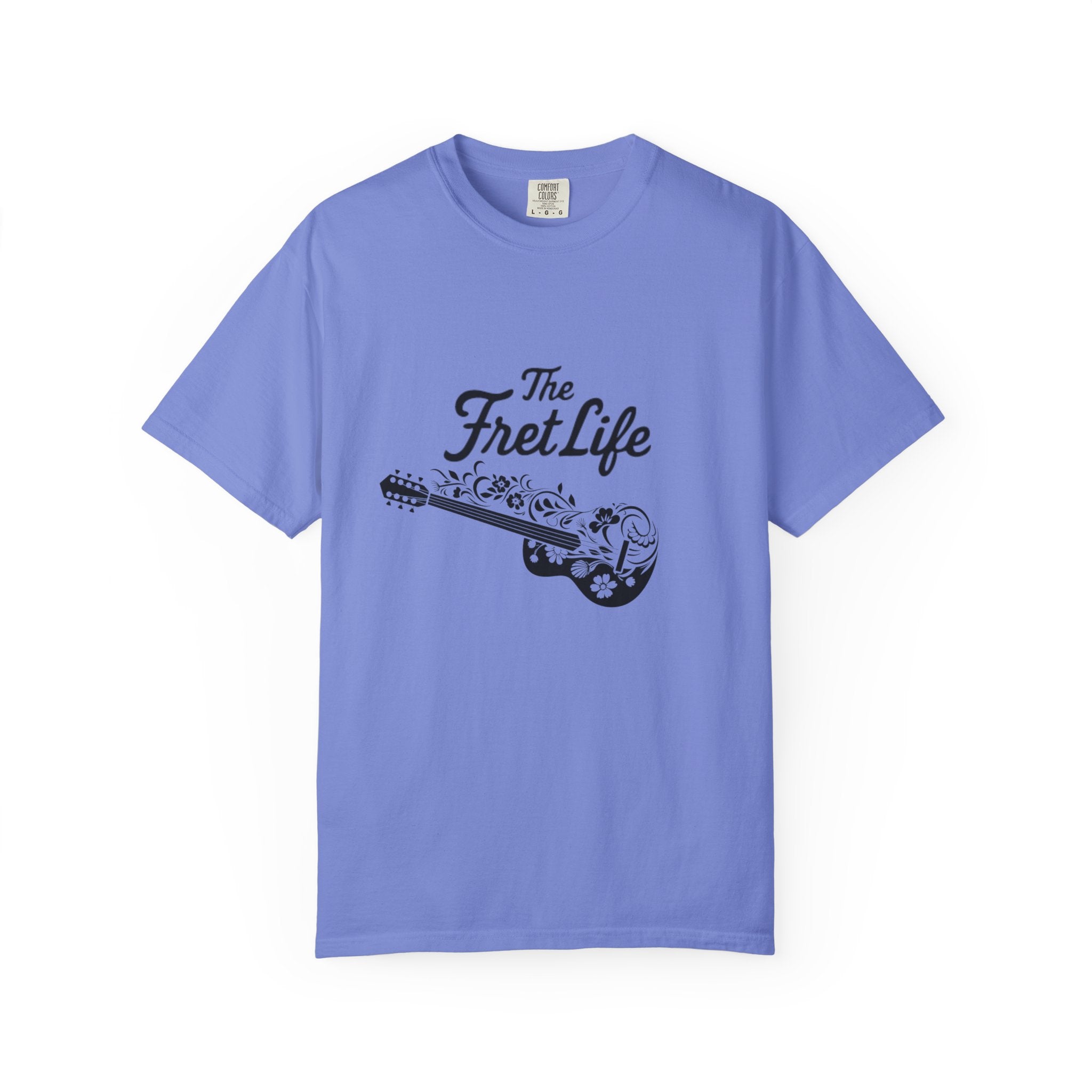 T-shirt - Flower Guitar 'The Fret Life' Subtle Design - Music and Guitar Lover Gift