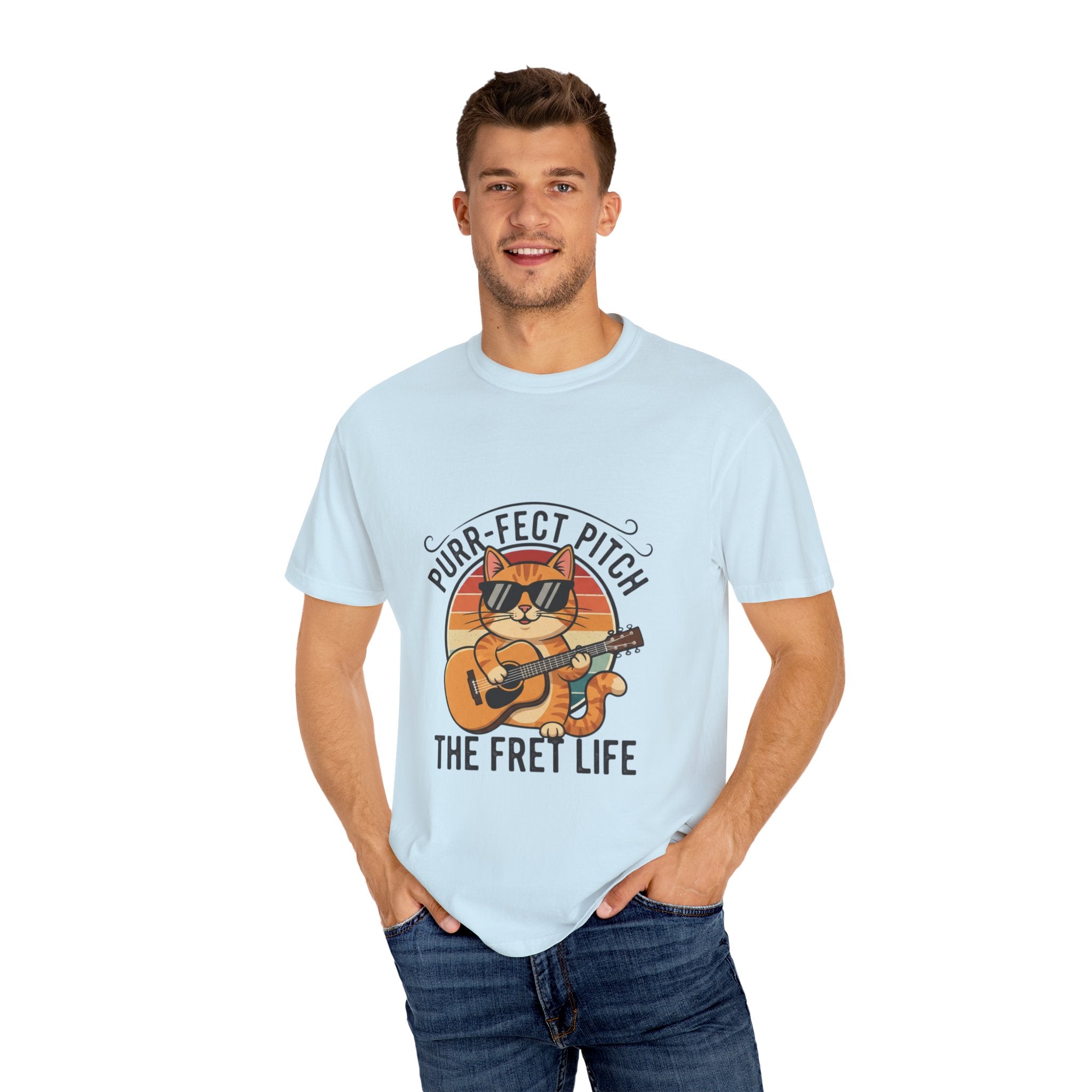 Purr-Fect Pitch: The Cool Cat Fret Life Tee