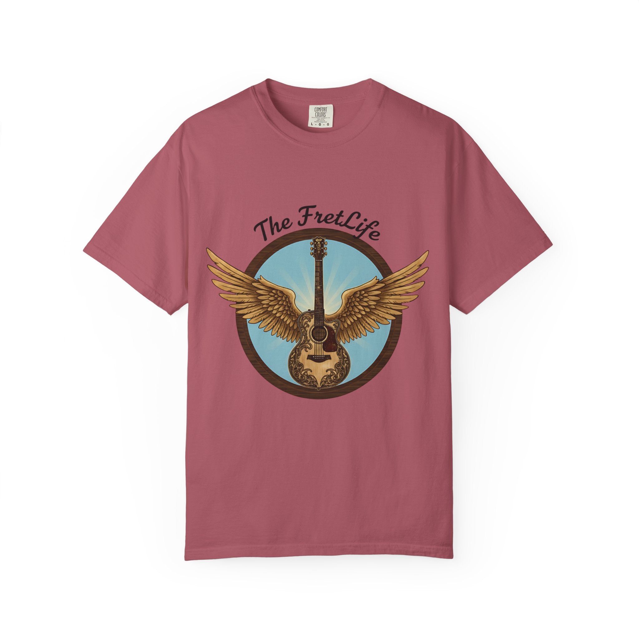 Winged Guitar T-shirt - The Fret Life Logo, Music Lover Gift