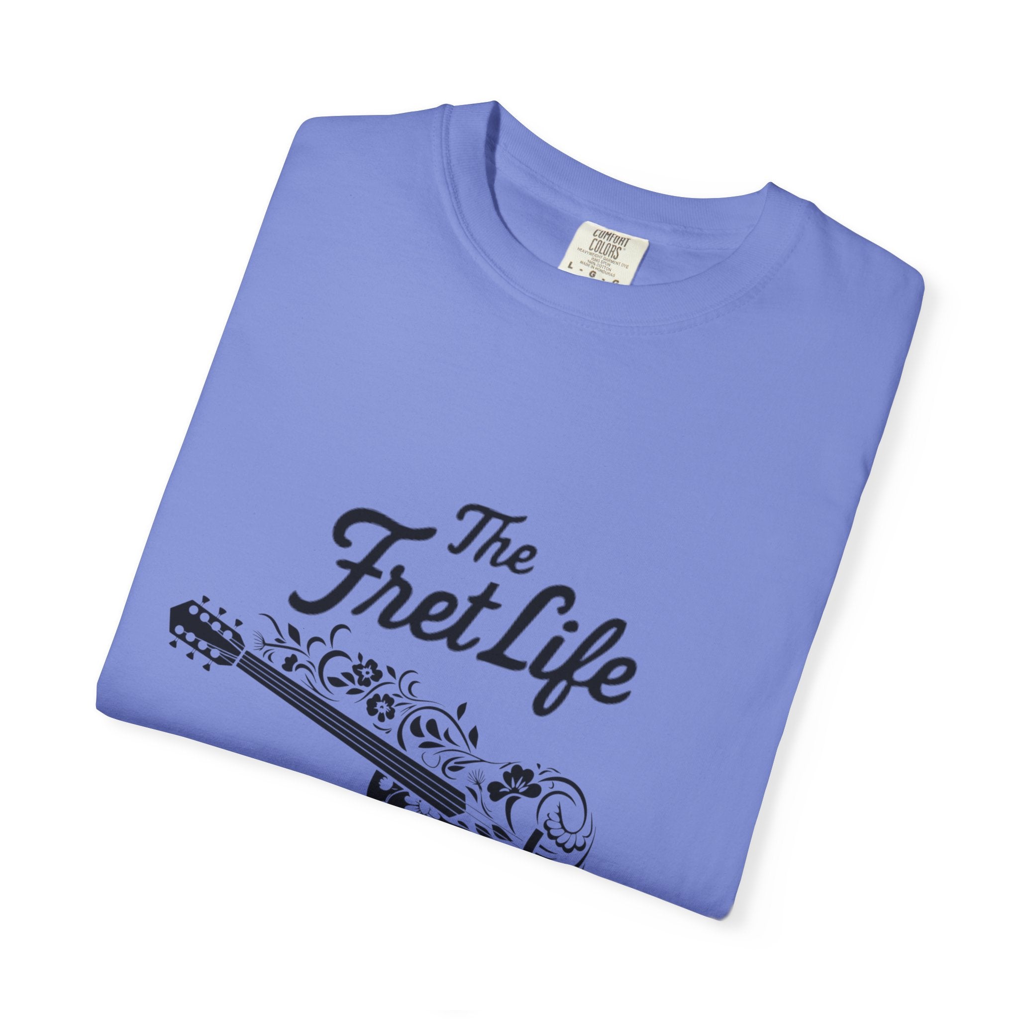 T-shirt - Flower Guitar 'The Fret Life' Subtle Design - Music and Guitar Lover Gift