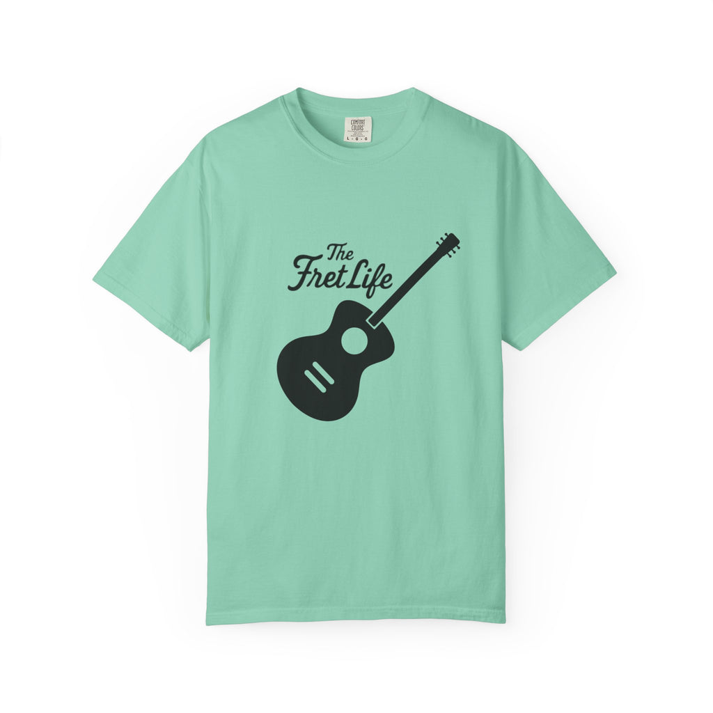 Acoustic Guitar, The Fret Life, Unisex Garment-Dyed T-shirt