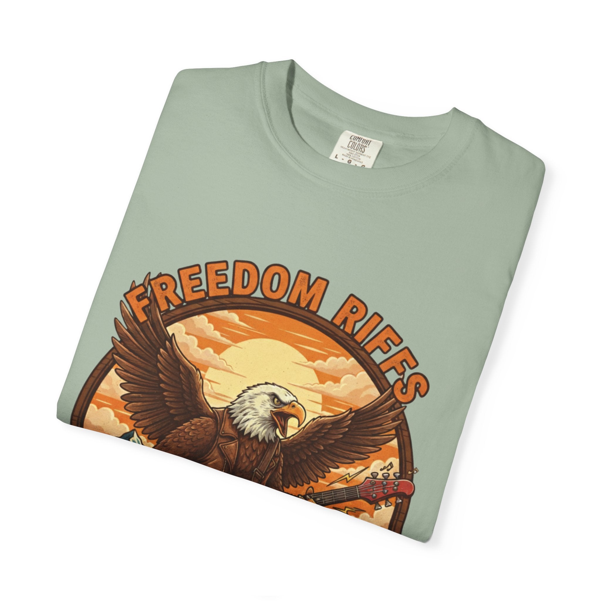 Freedom Riffs: The Eagle's Patriotic Shred Fret Life Tee