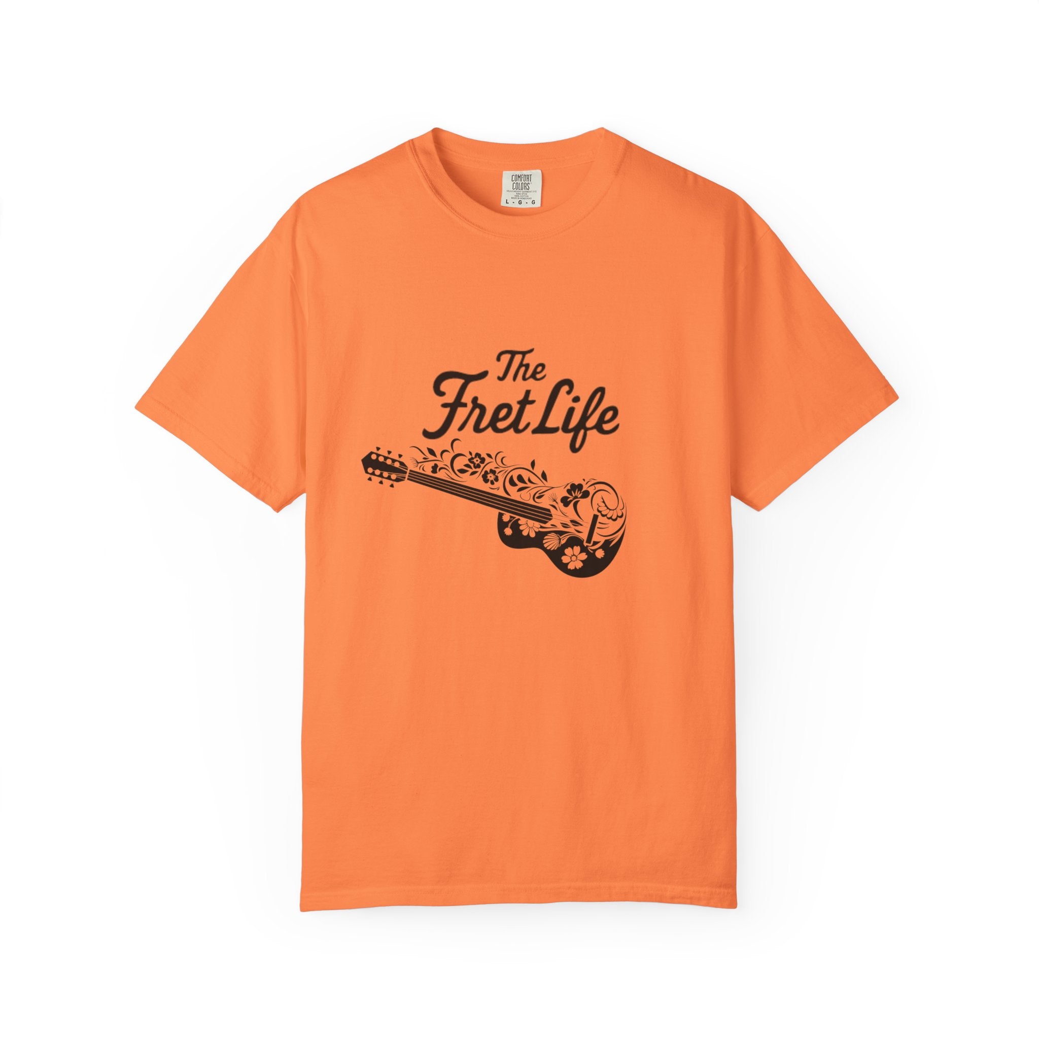 T-shirt - Flower Guitar 'The Fret Life' Subtle Design - Music and Guitar Lover Gift