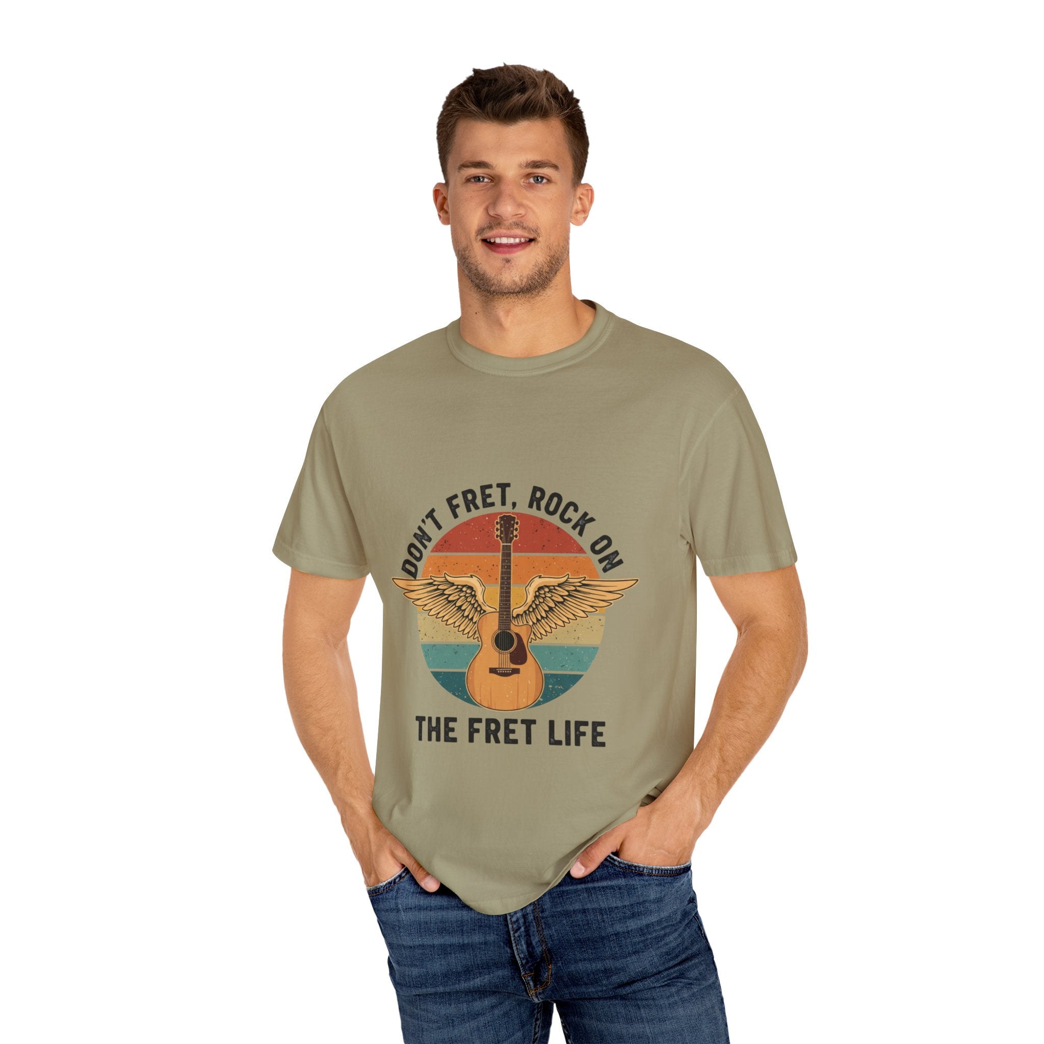 Don't Fret, Rock On Winged Guitar T-Shirt