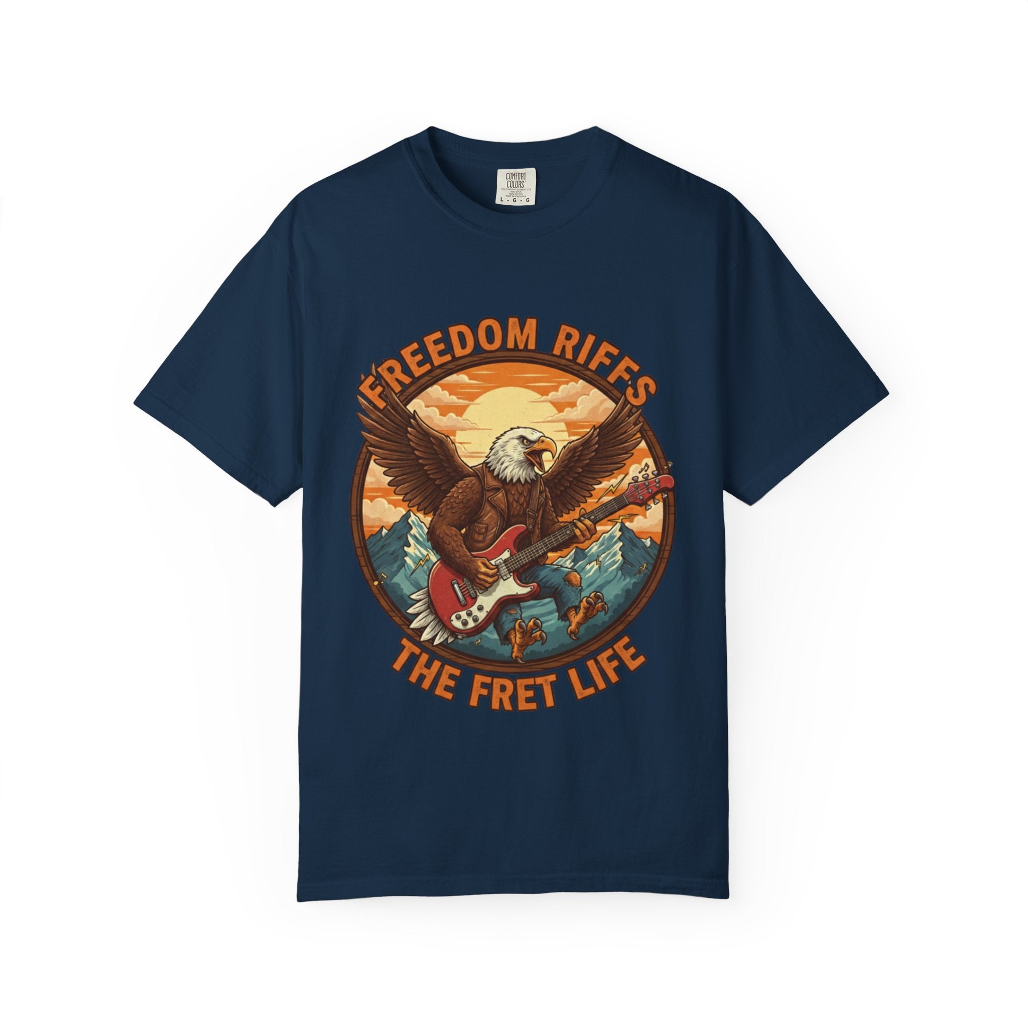 Freedom Riffs: The Eagle's Patriotic Shred Fret Life Tee