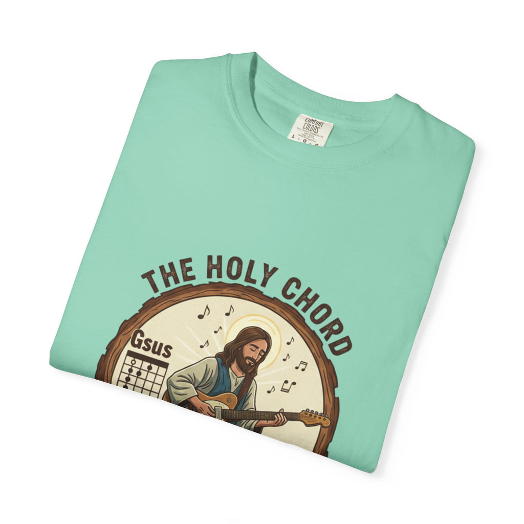 The Holy Chord Gsus T-Shirt: Faith, Music, and the Fret Life.