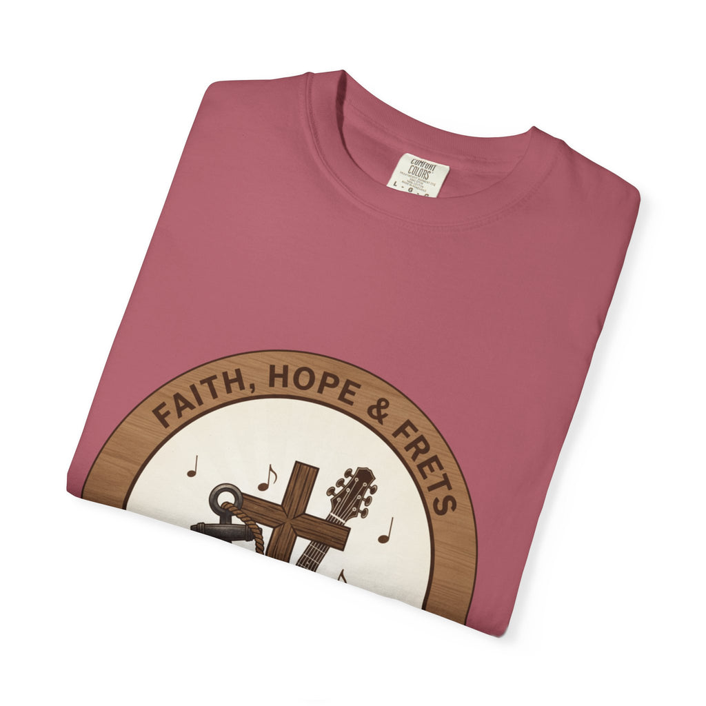 Faith Hope & Frets T-Shirt | Christian Guitar Worship Music Tee