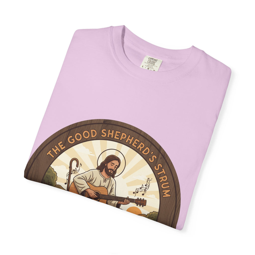 The Good Shepherd's Strum T-Shirt: Led by the Ultimate Musician.