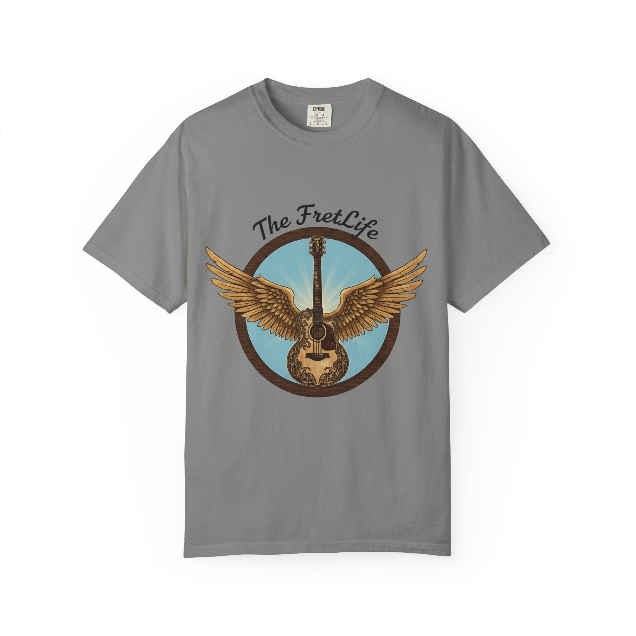 Winged Guitar T-shirt - The Fret Life Logo, Music Lover Gift