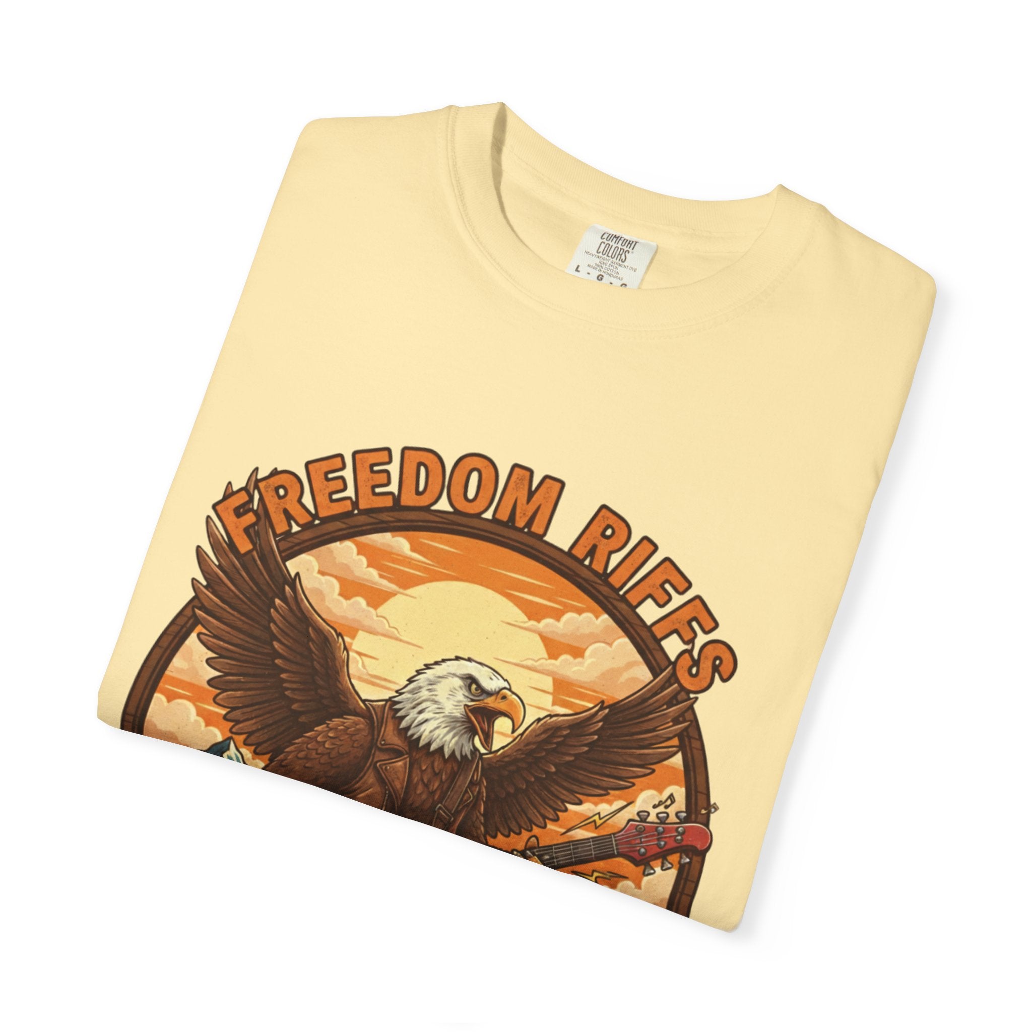 Freedom Riffs: The Eagle's Patriotic Shred Fret Life Tee