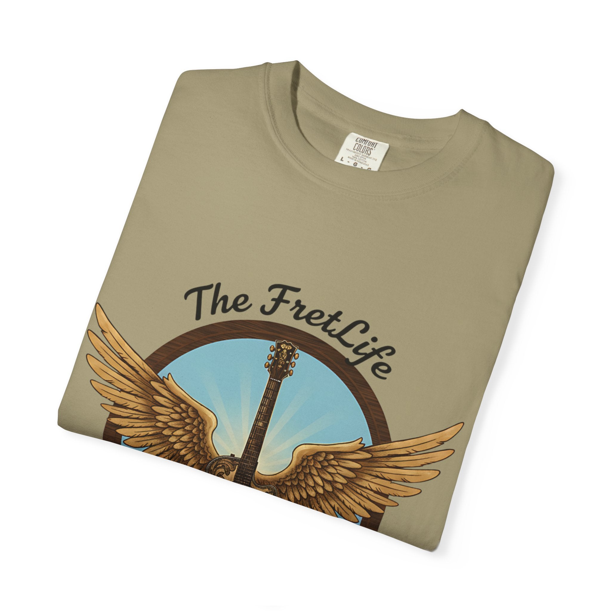 Winged Guitar T-shirt - The Fret Life Logo, Music Lover Gift