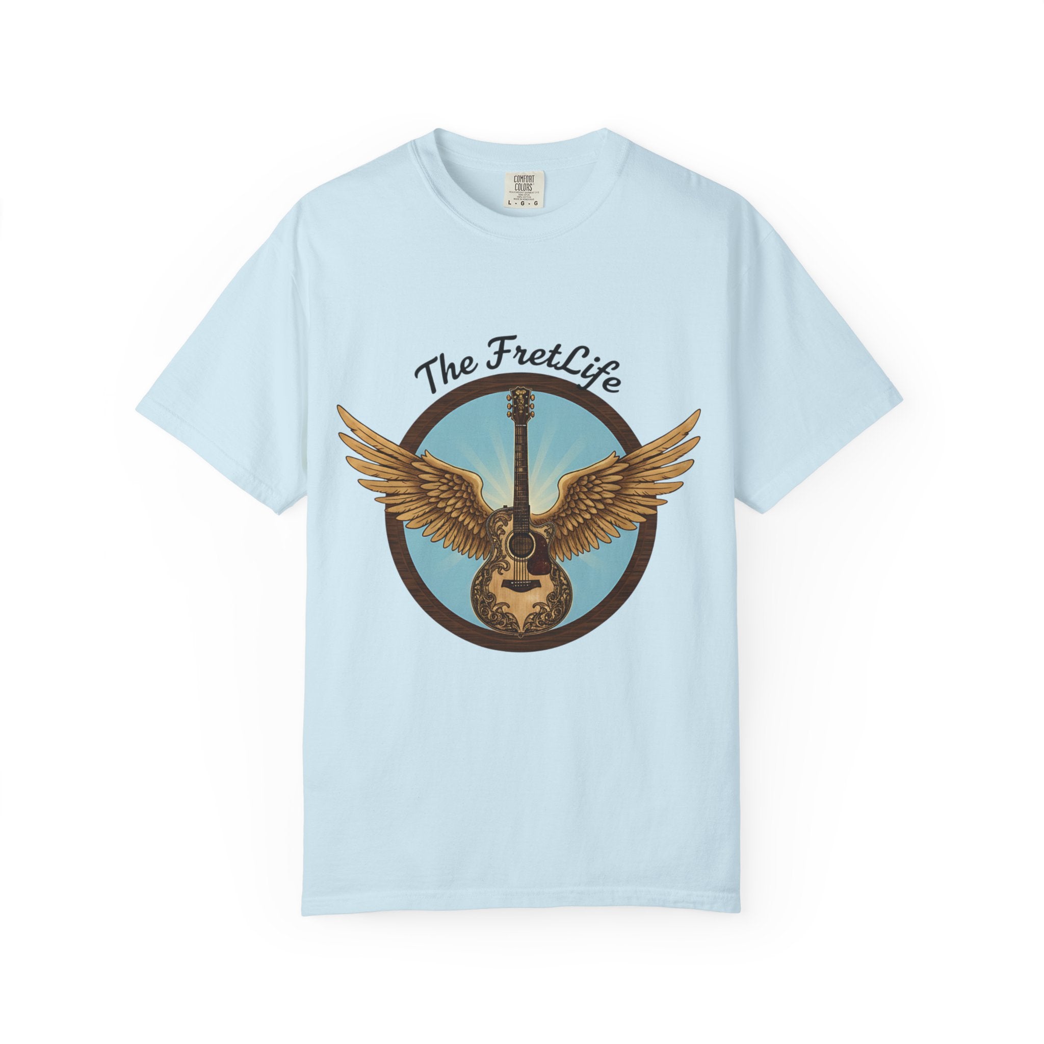 Winged Guitar T-shirt - The Fret Life Logo, Music Lover Gift