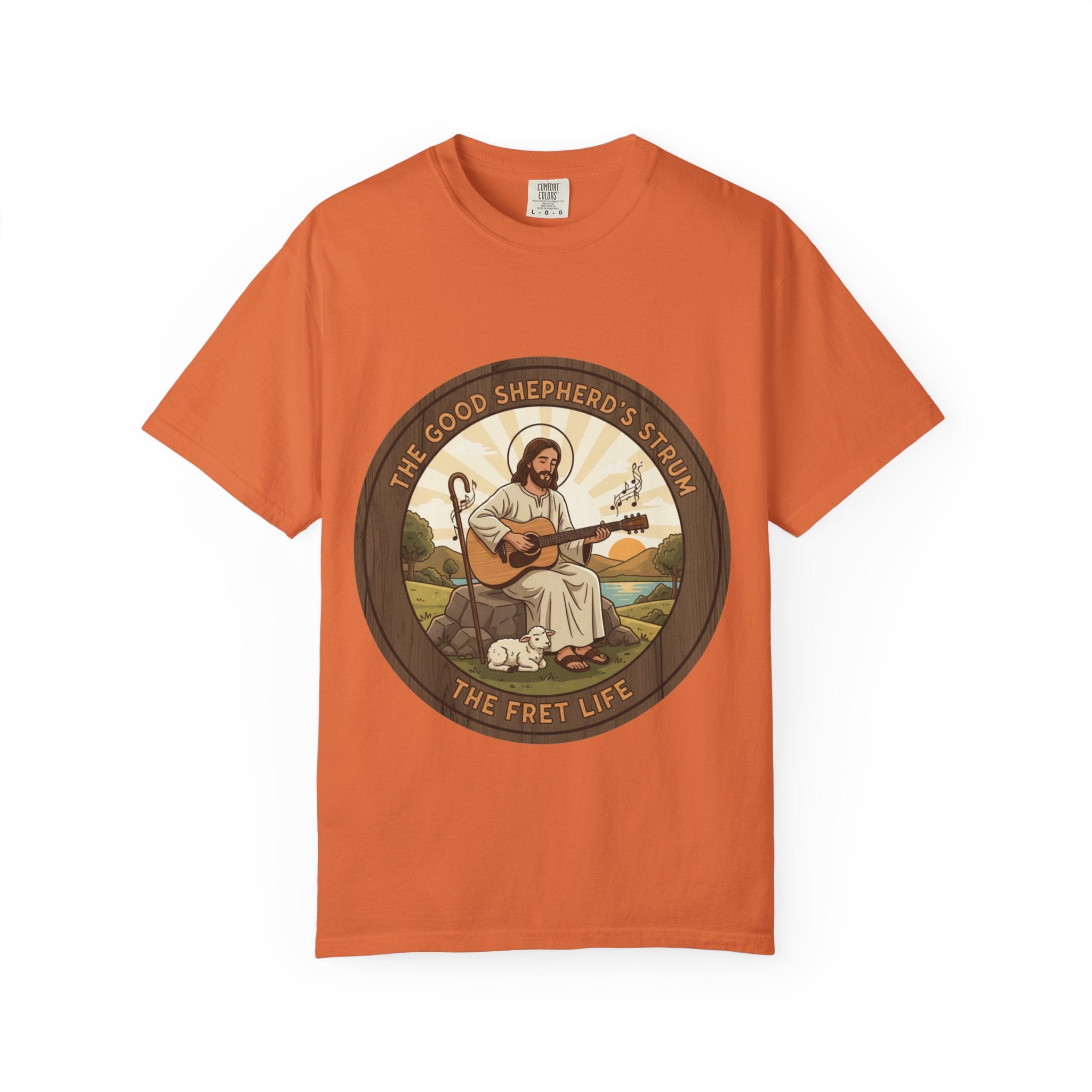 The Good Shepherd's Strum T-Shirt: Led by the Ultimate Musician.