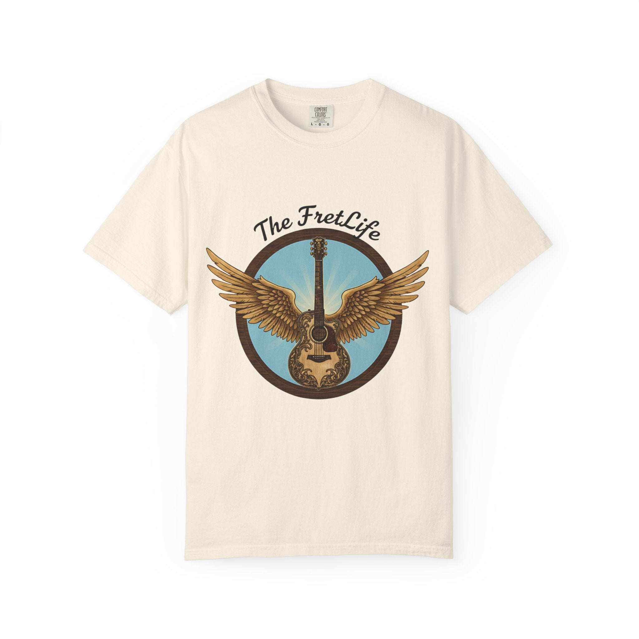 Winged Guitar T-shirt - The Fret Life Logo, Music Lover Gift