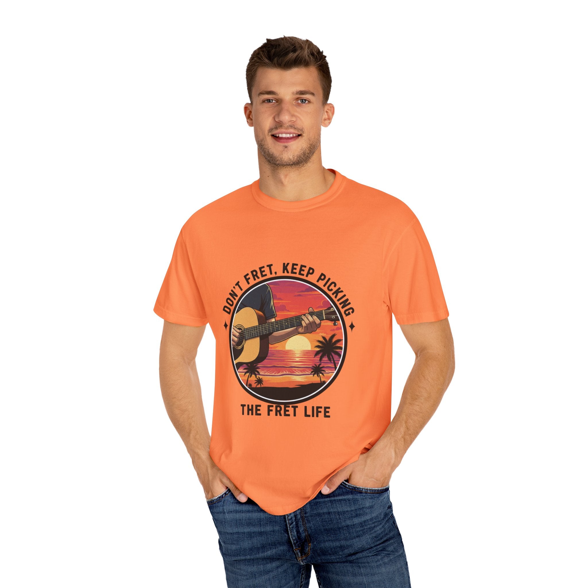 Don't Fret, Keep Picking: Island Sunset Guitar Tee