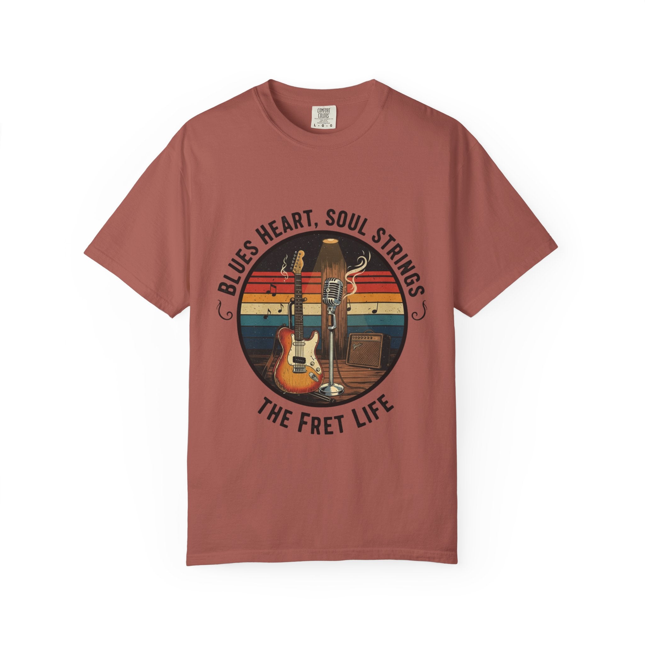 Blues Heart, Soul Strings: The Fret Life Classic Tee