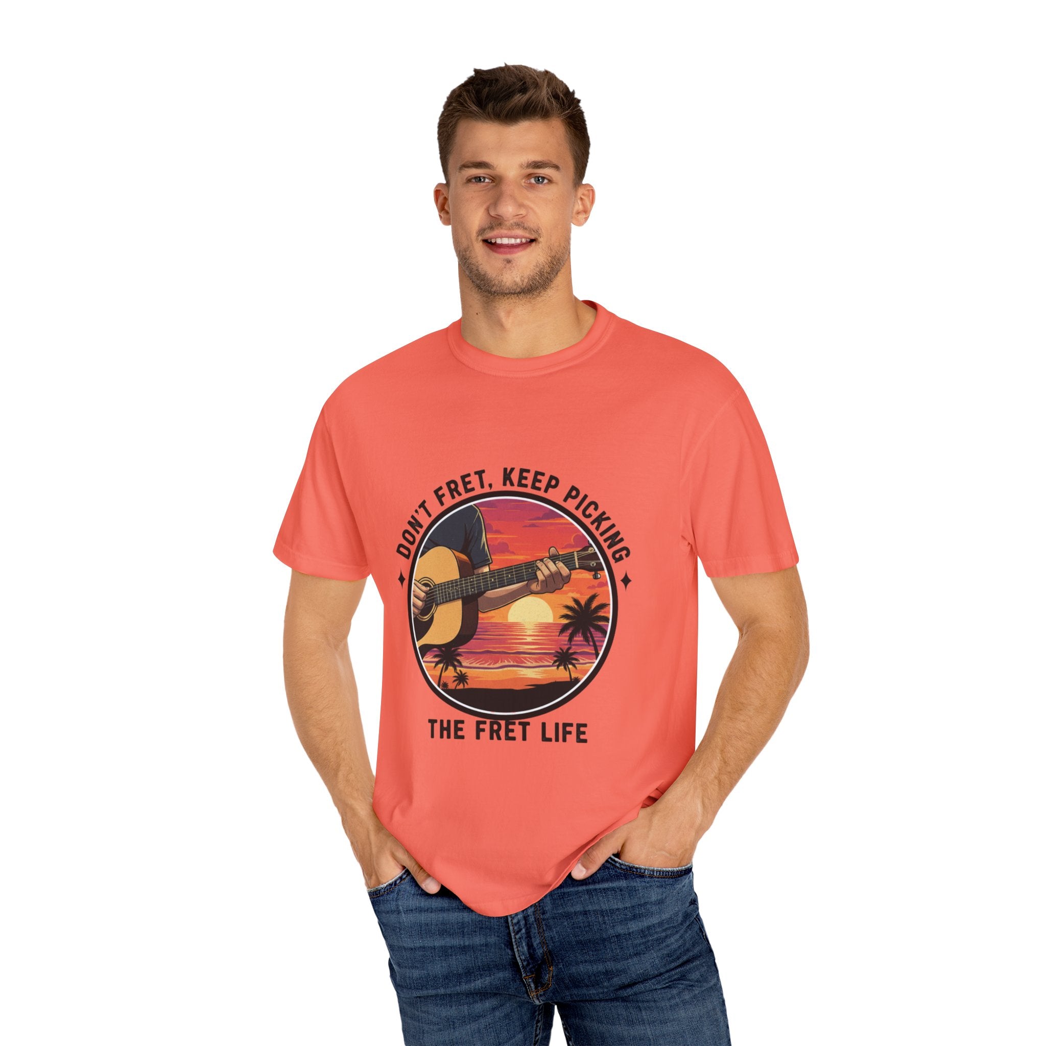Don't Fret, Keep Picking: Island Sunset Guitar Tee