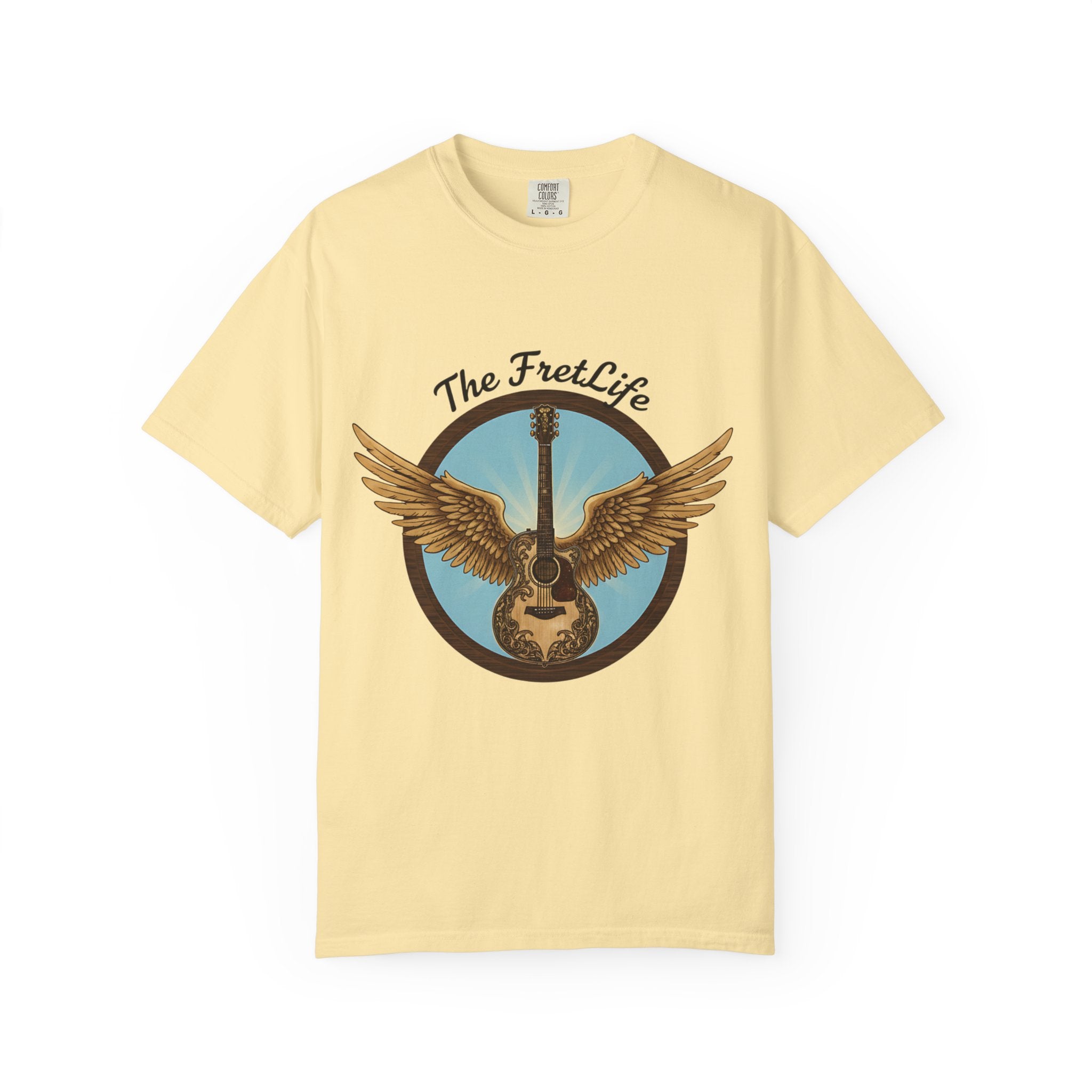 Winged Guitar T-shirt - The Fret Life Logo, Music Lover Gift