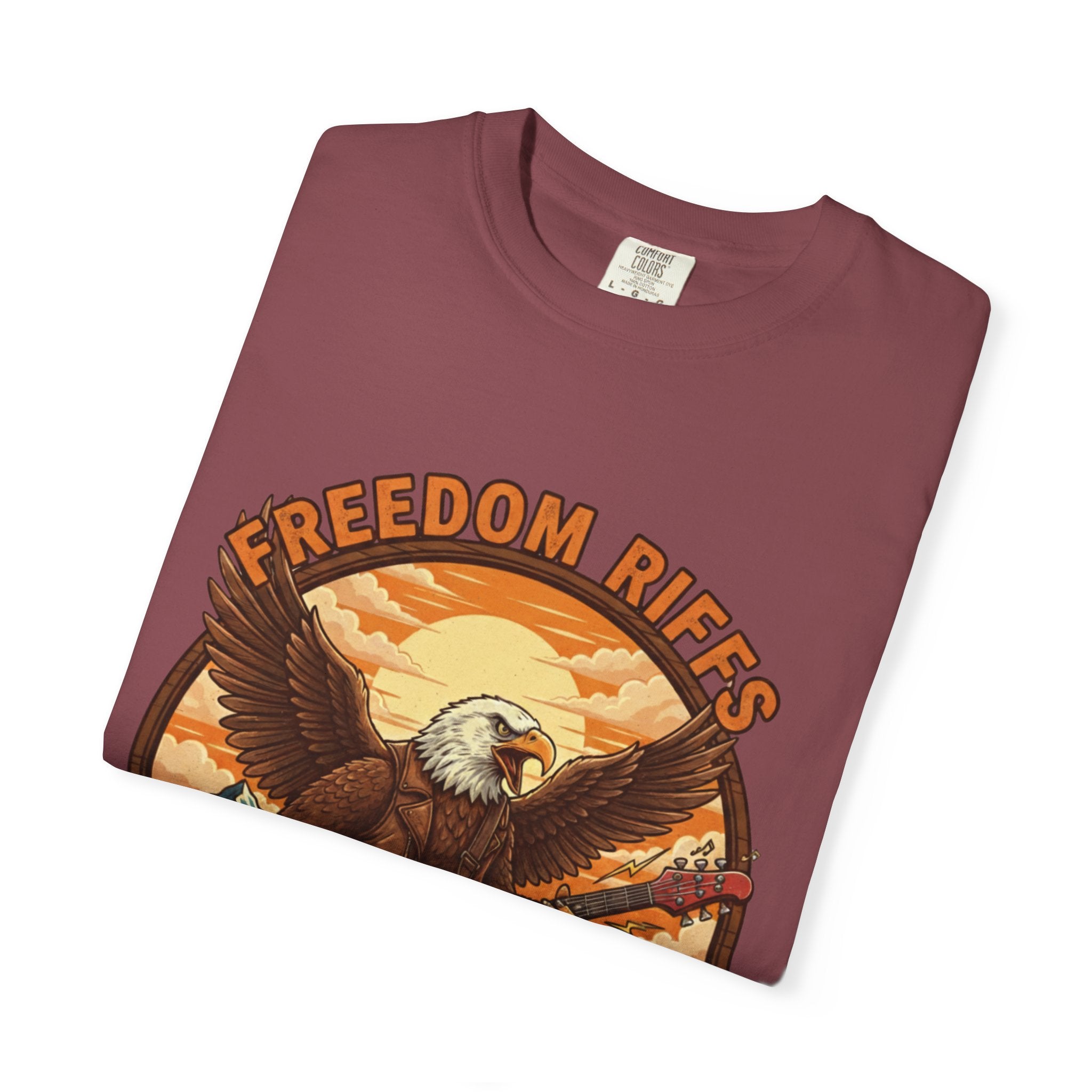 Freedom Riffs: The Eagle's Patriotic Shred Fret Life Tee