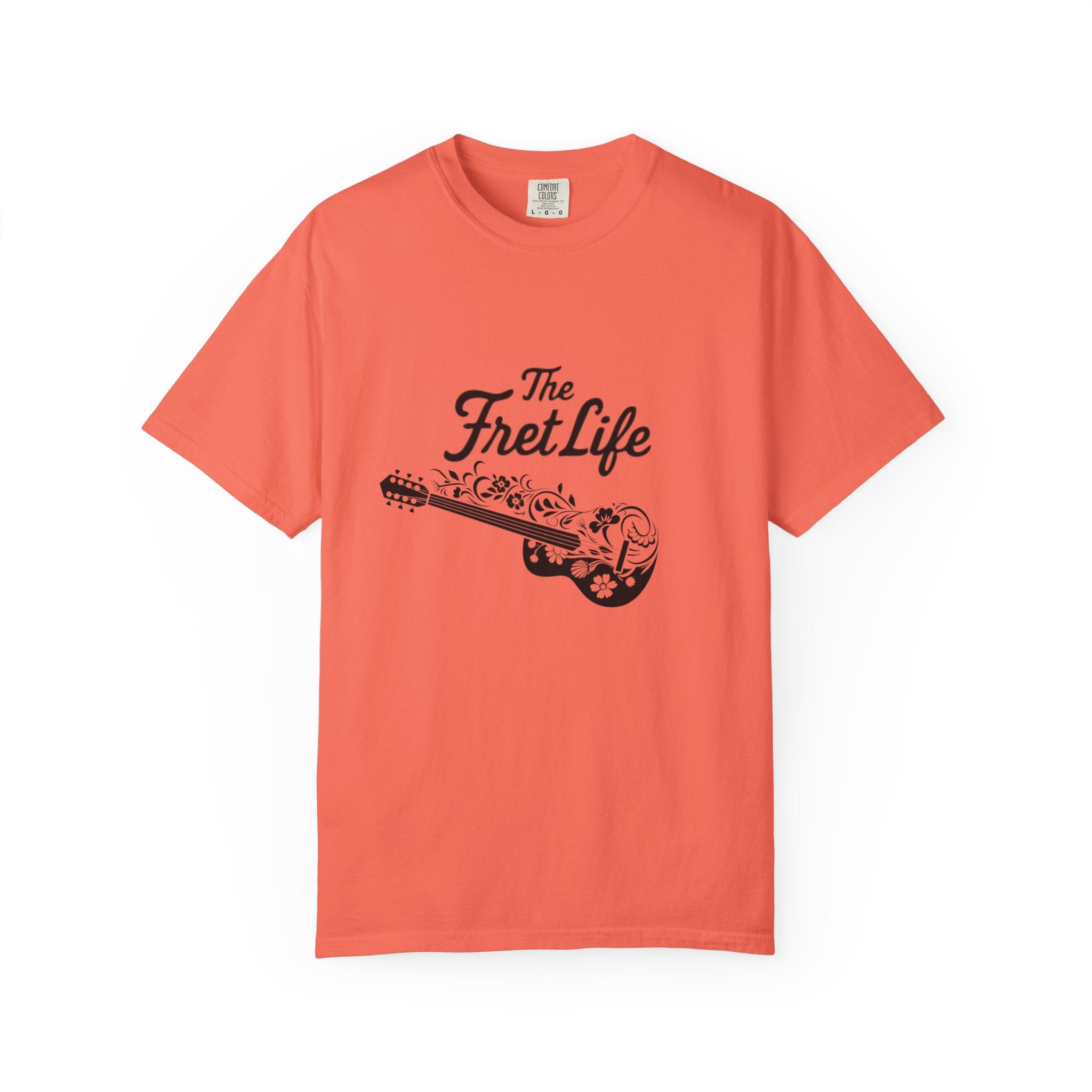 T-shirt - Flower Guitar 'The Fret Life' Subtle Design - Music and Guitar Lover Gift