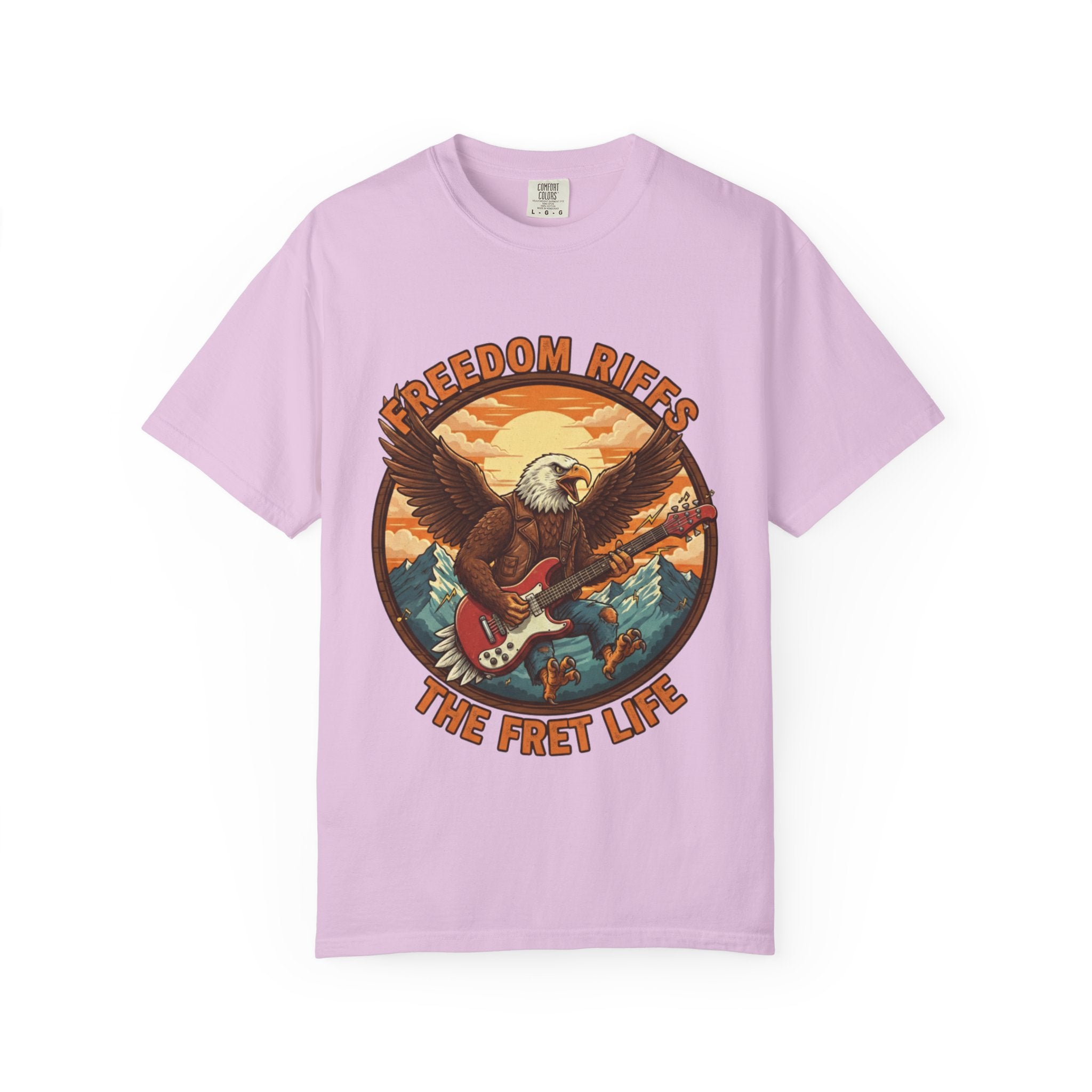 Freedom Riffs: The Eagle's Patriotic Shred Fret Life Tee