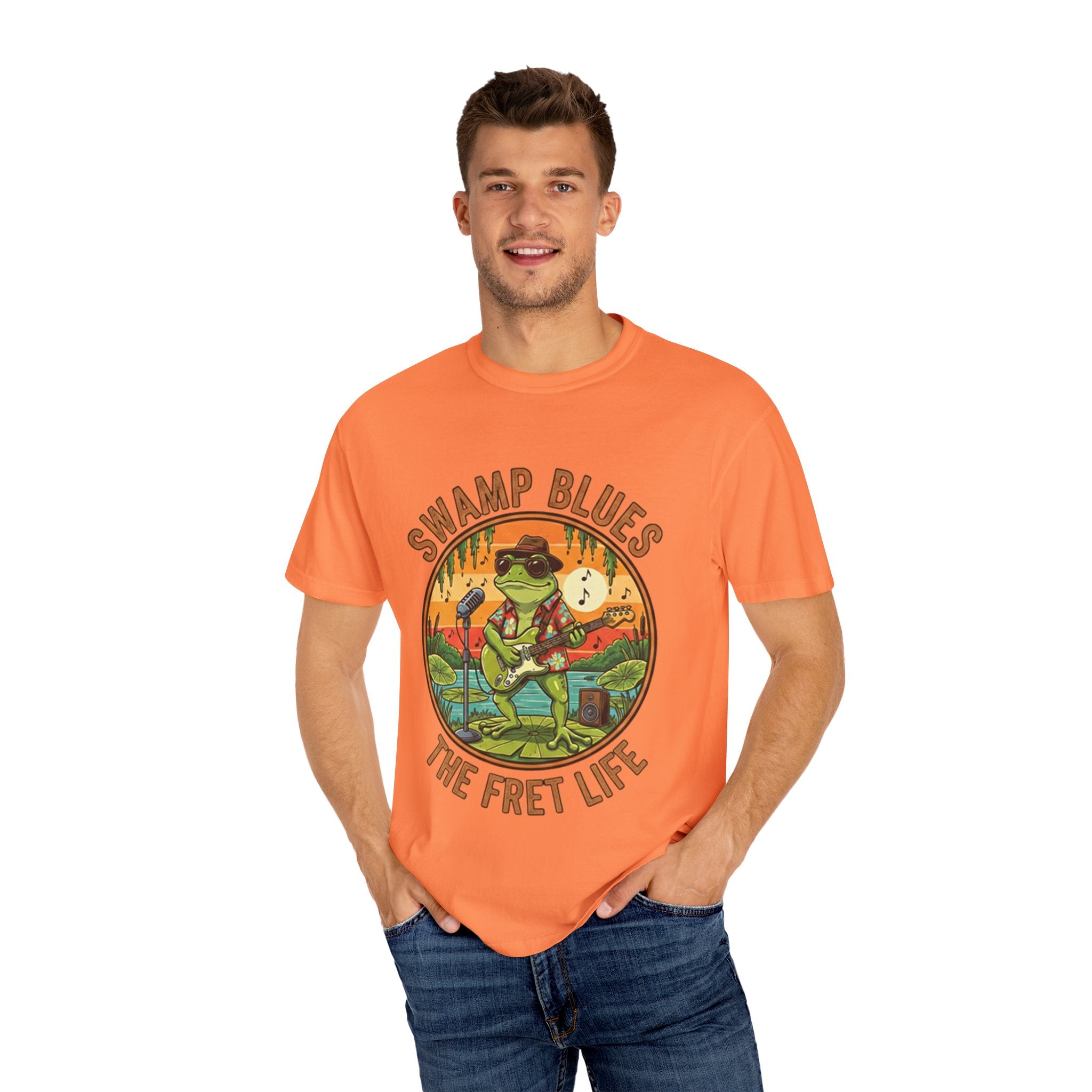 Swamp Blues: Ribbitin' Riffs Fret Life Tee