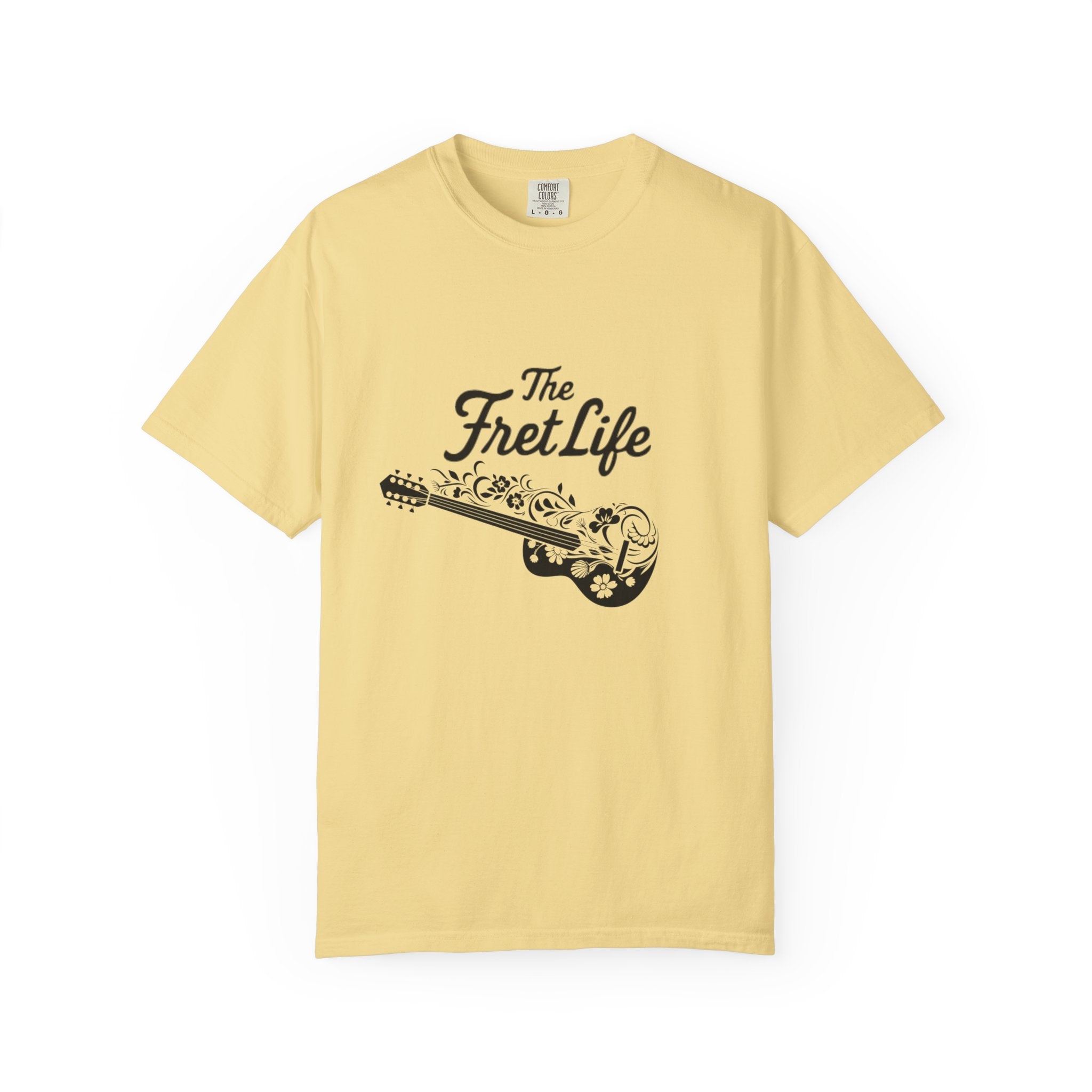 T-shirt - Flower Guitar 'The Fret Life' Subtle Design - Music and Guitar Lover Gift
