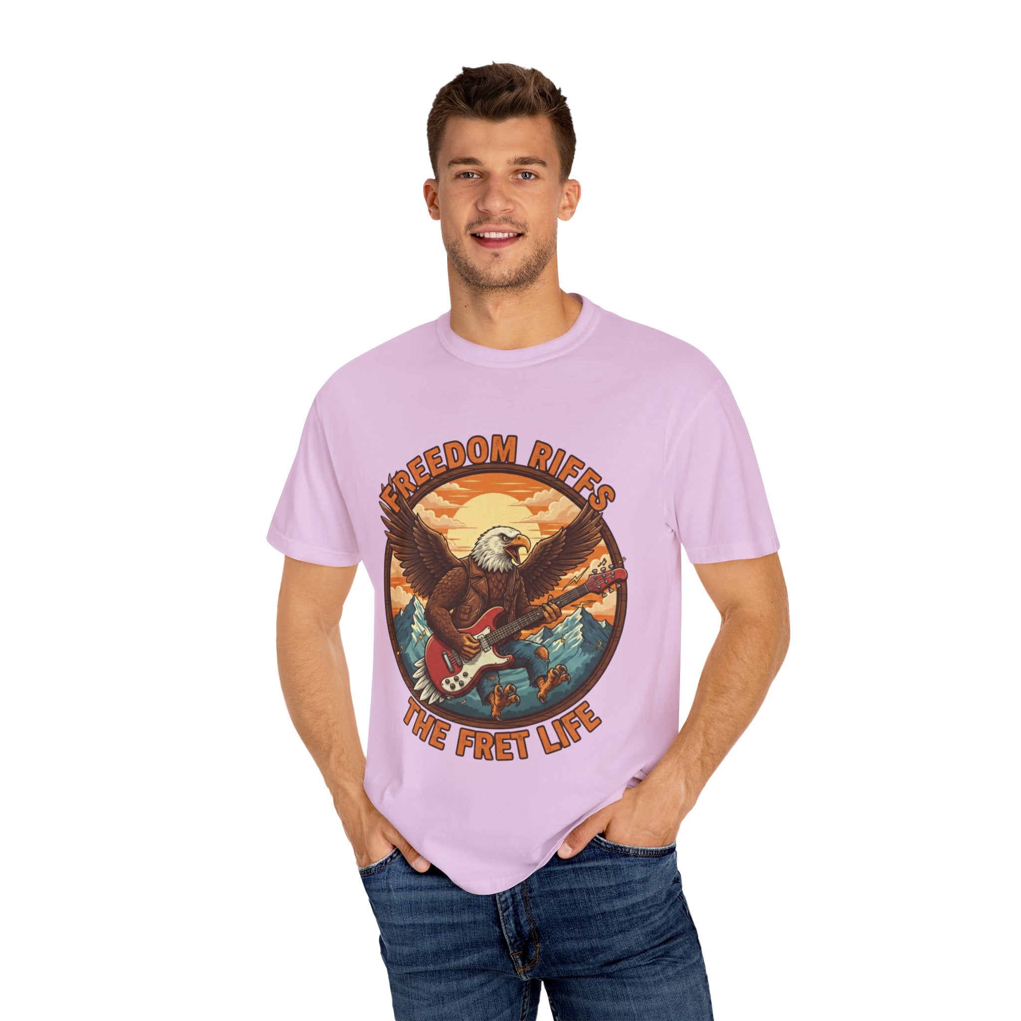 Freedom Riffs: The Eagle's Patriotic Shred Fret Life Tee