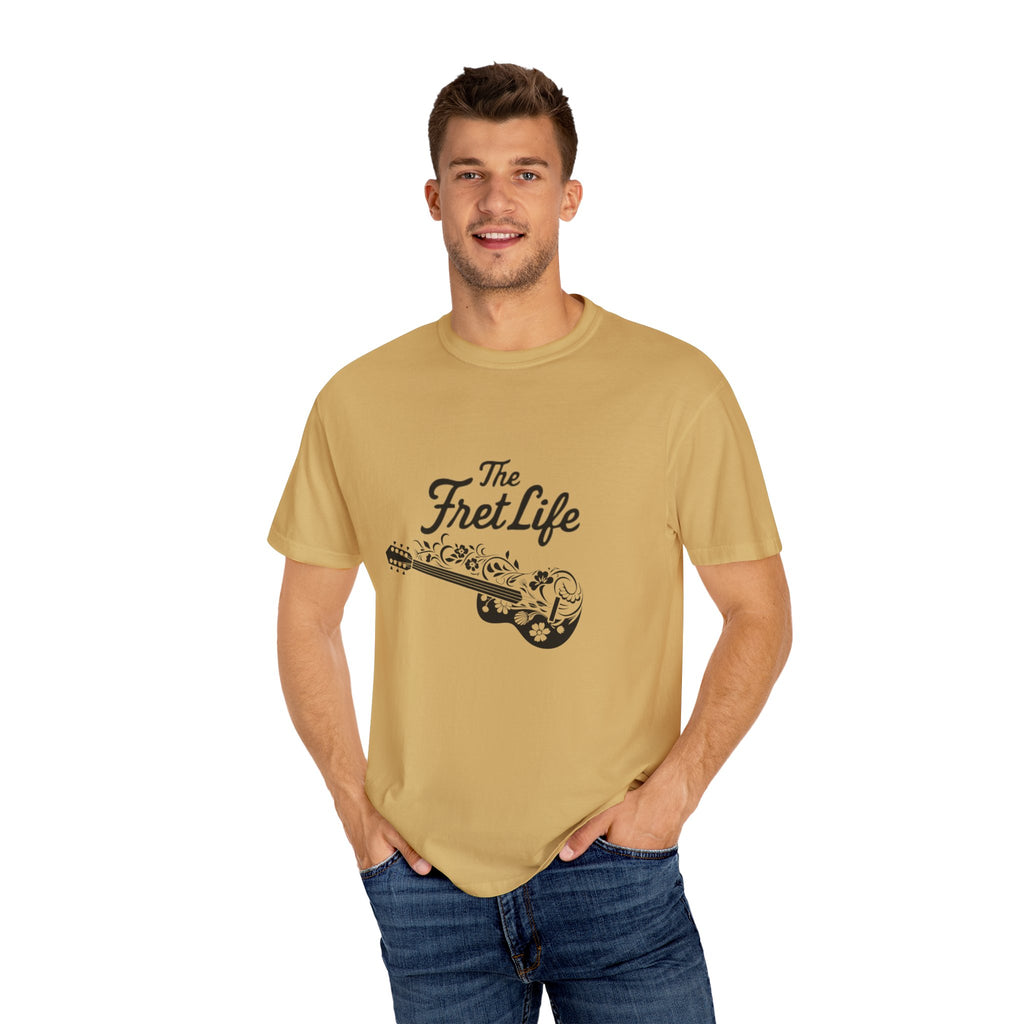 T-shirt - Flower Guitar 'The Fret Life' Subtle Design - Music and Guitar Lover Gift