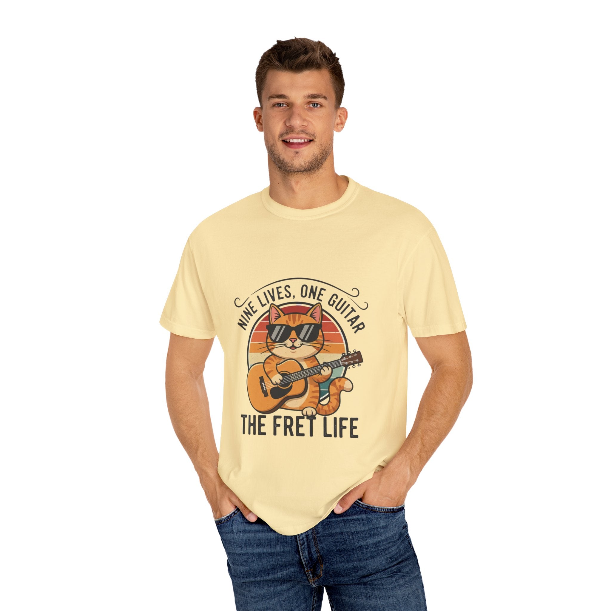 Nine Lives, One Guitar: The Cool Cat Fret Life Tee