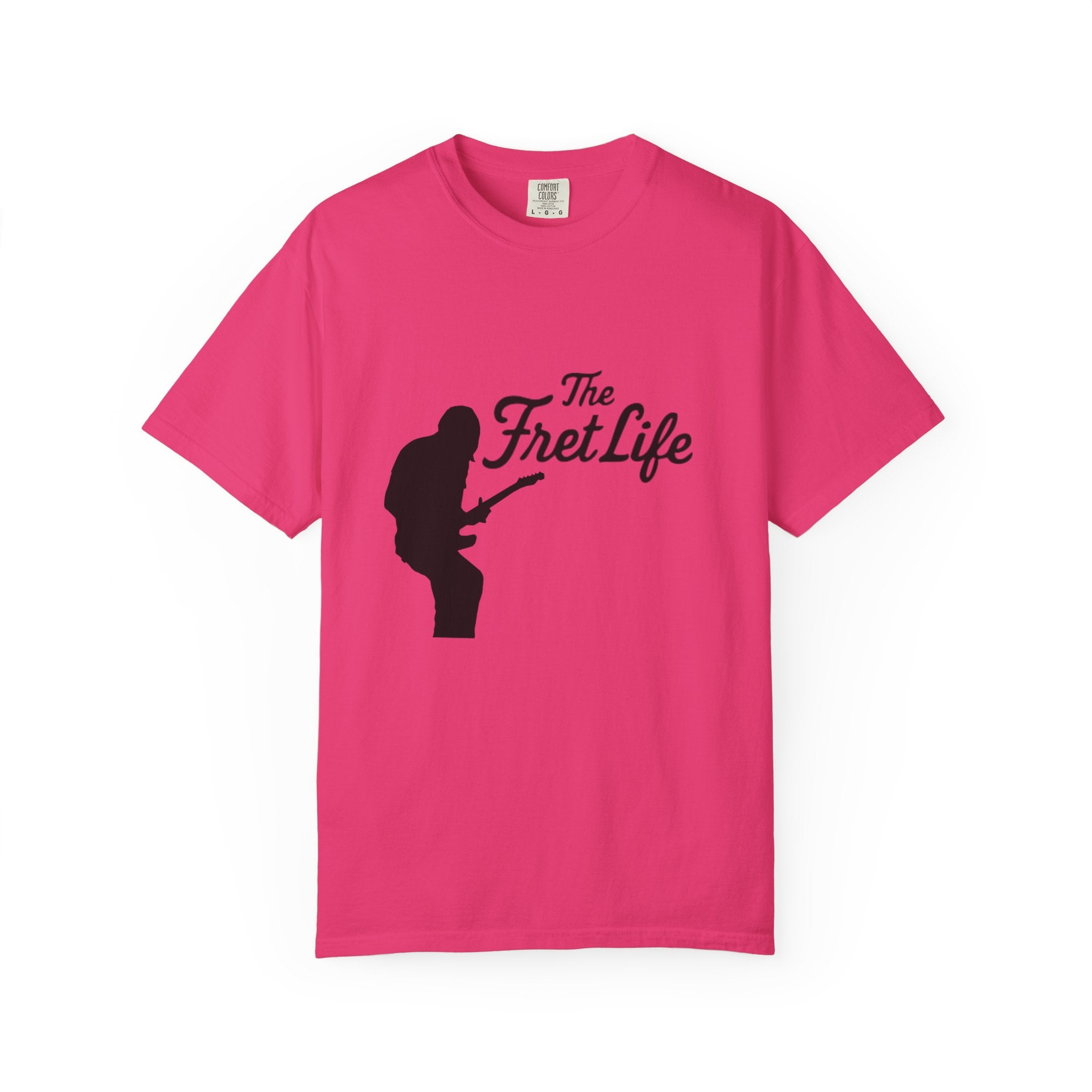 Guitar Player T-shirt with The Fret Life Logo