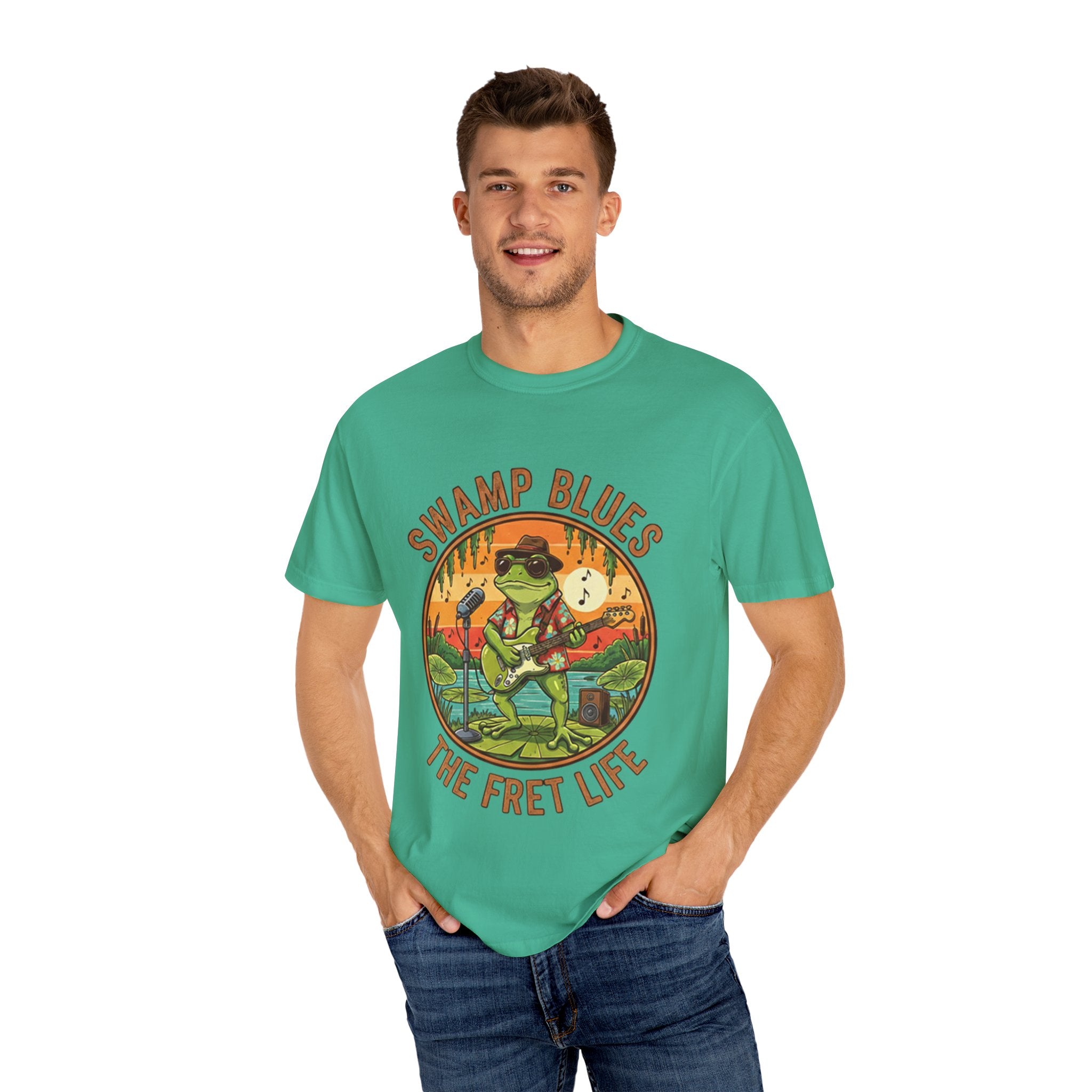 Swamp Blues: Ribbitin' Riffs Fret Life Tee