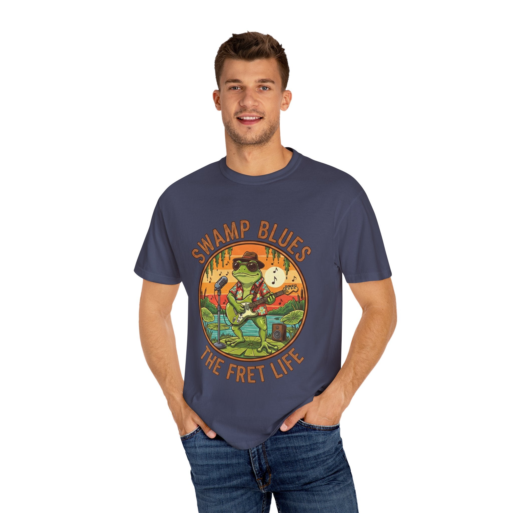 Swamp Blues: Ribbitin' Riffs Fret Life Tee