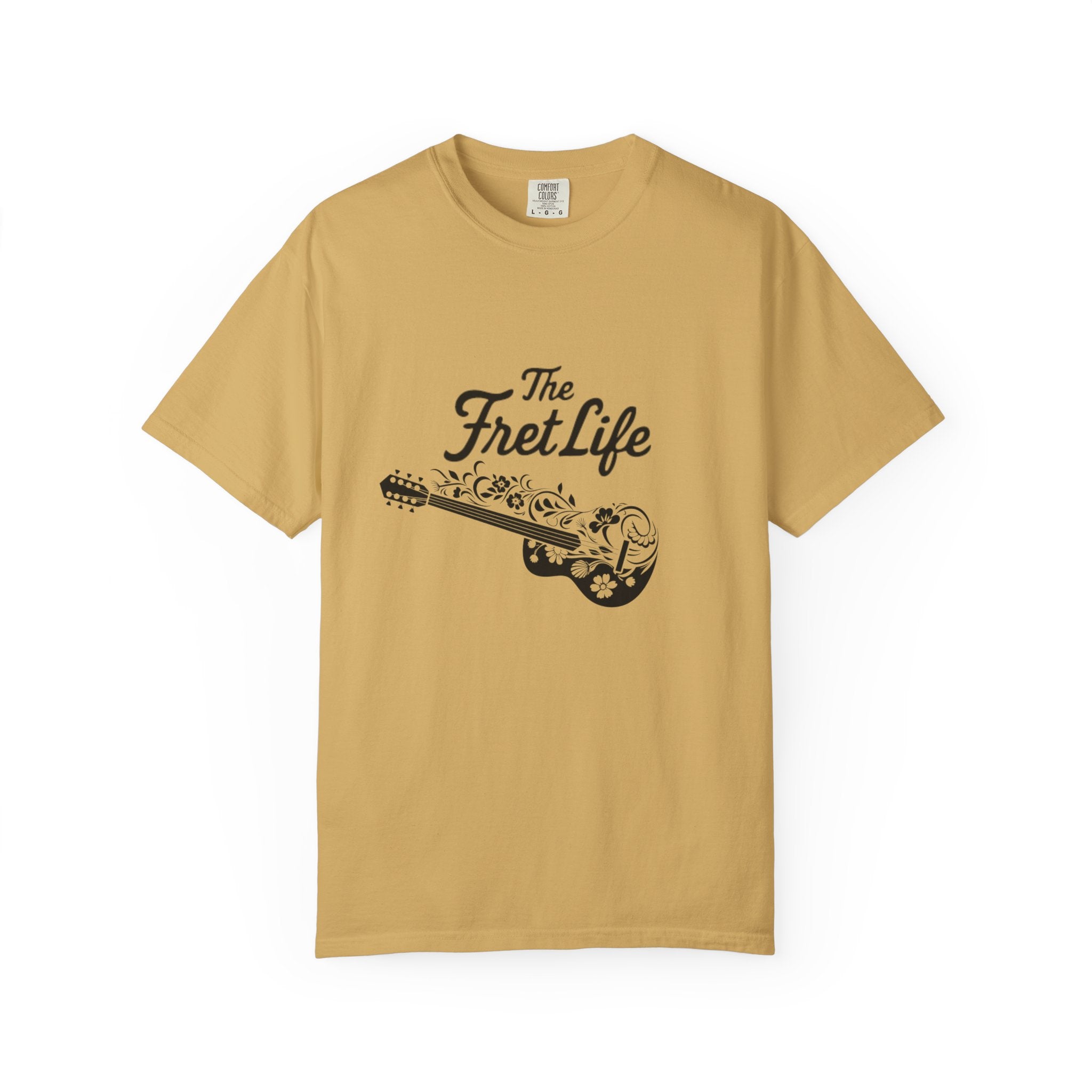 T-shirt - Flower Guitar 'The Fret Life' Subtle Design - Music and Guitar Lover Gift