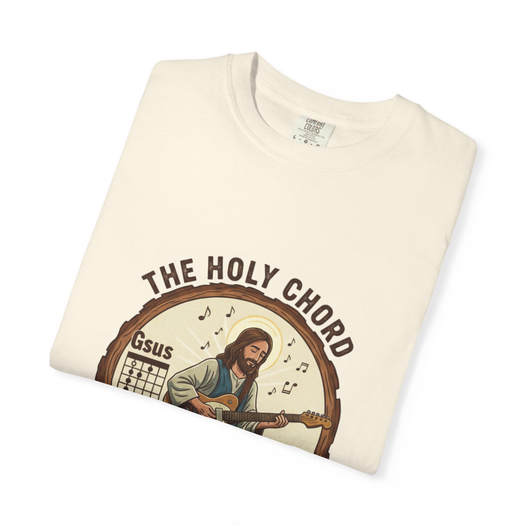 The Holy Chord Gsus T-Shirt: Faith, Music, and the Fret Life.
