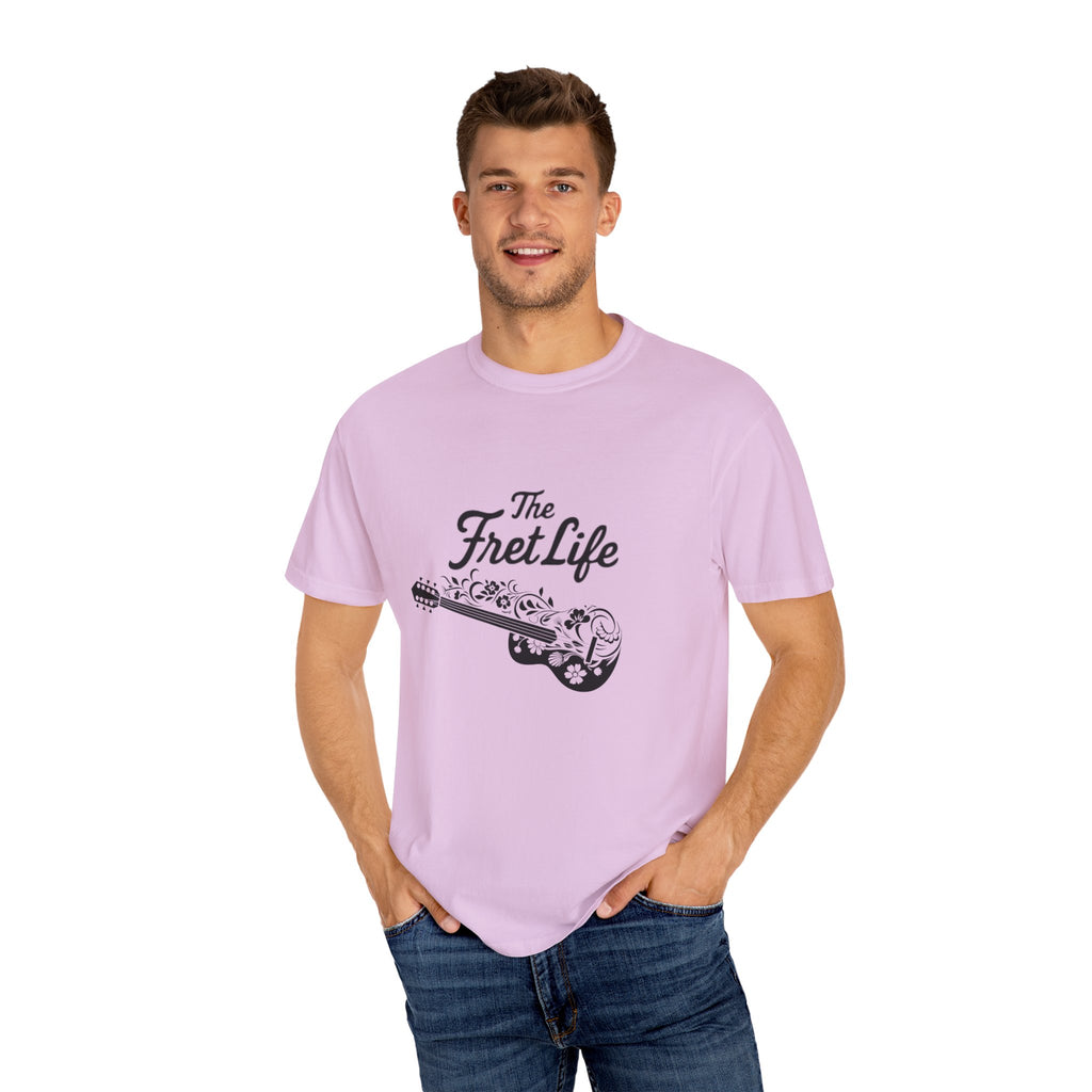 T-shirt - Flower Guitar 'The Fret Life' Subtle Design - Music and Guitar Lover Gift