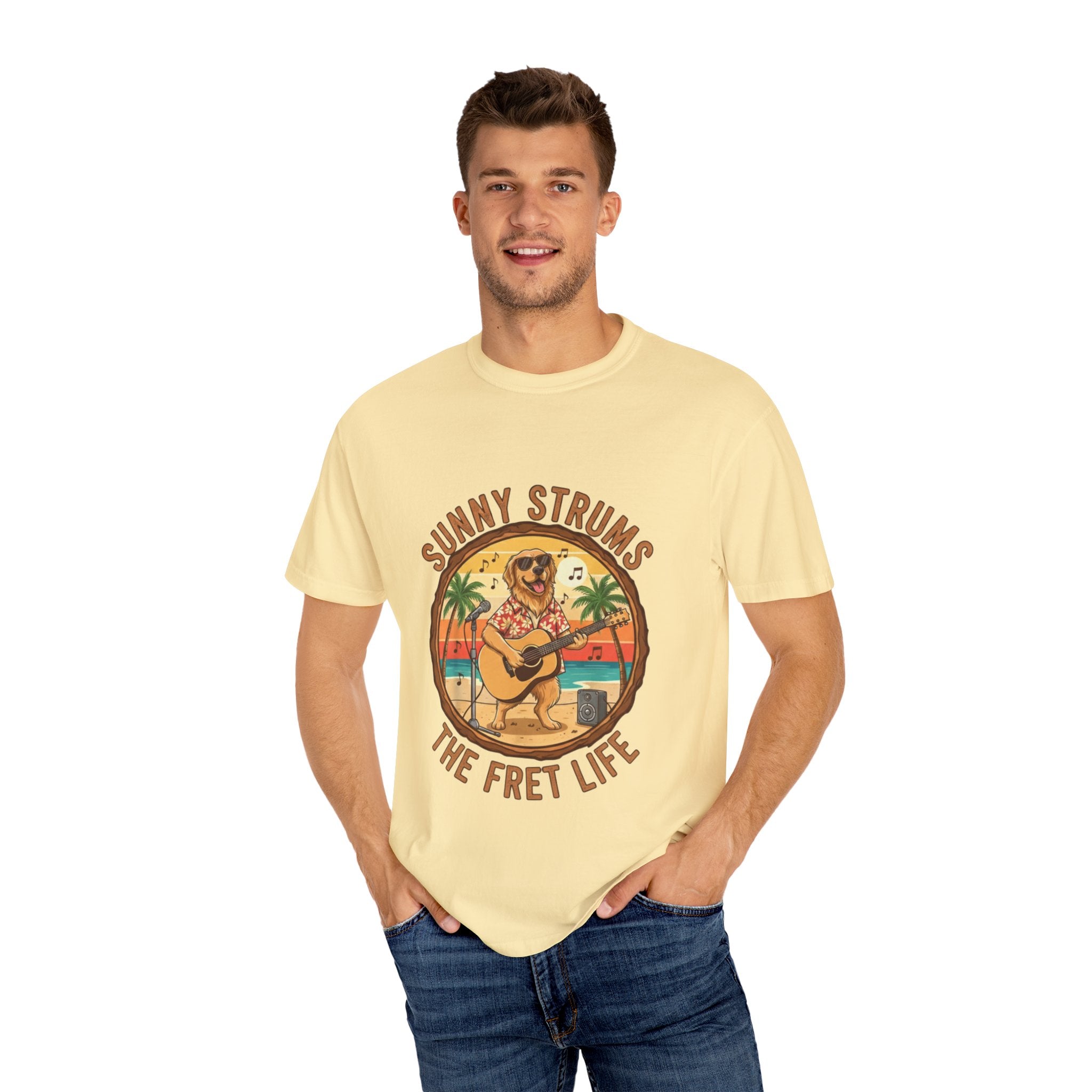 Sunny Strums: Golden Retriever Acoustic Serenade Tee