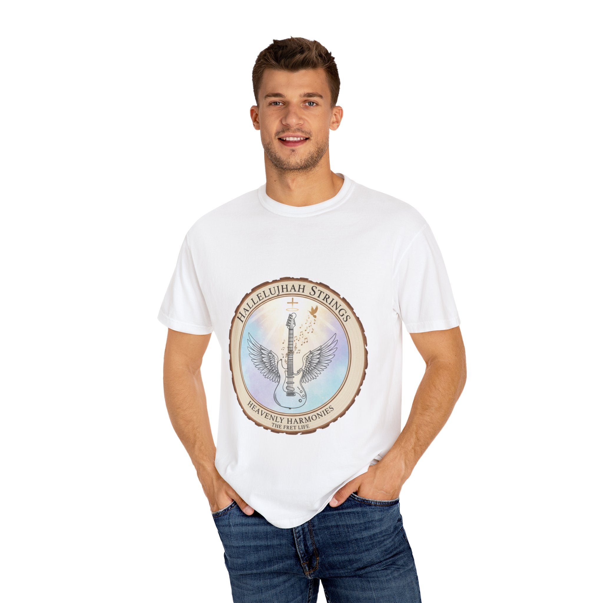 Hallelujah Strings T-Shirt | Christian Worship Guitar Praise Tee