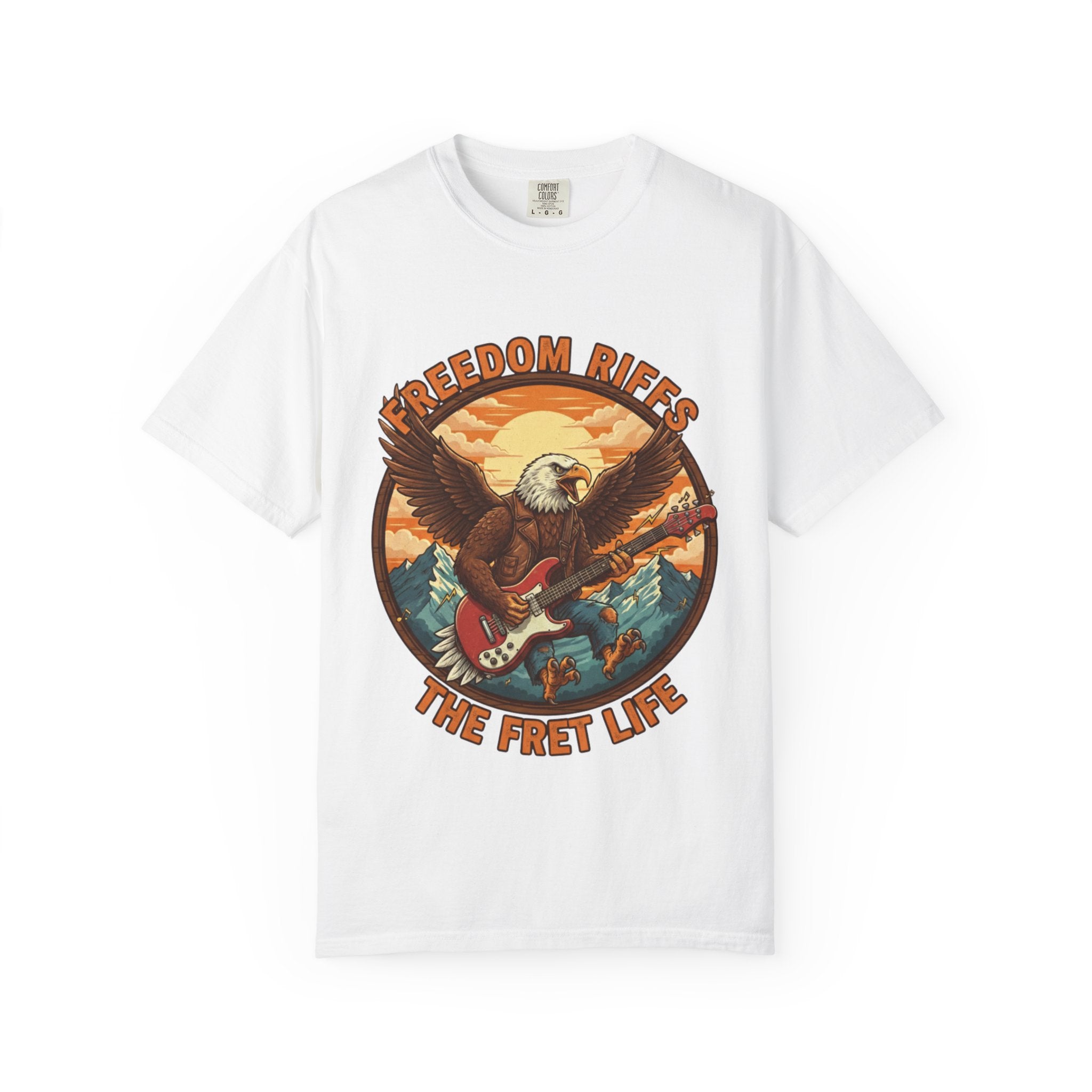 Freedom Riffs: The Eagle's Patriotic Shred Fret Life Tee