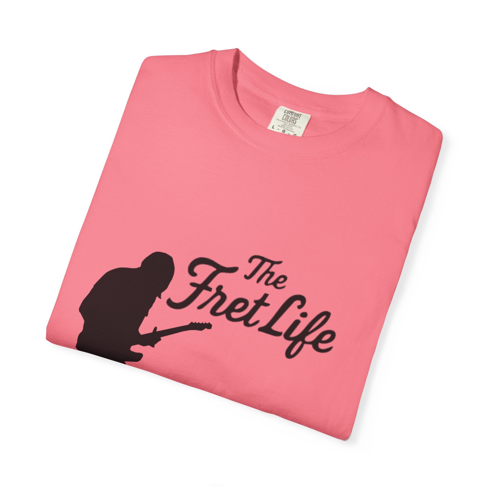 Guitar Player T-shirt with The Fret Life Logo