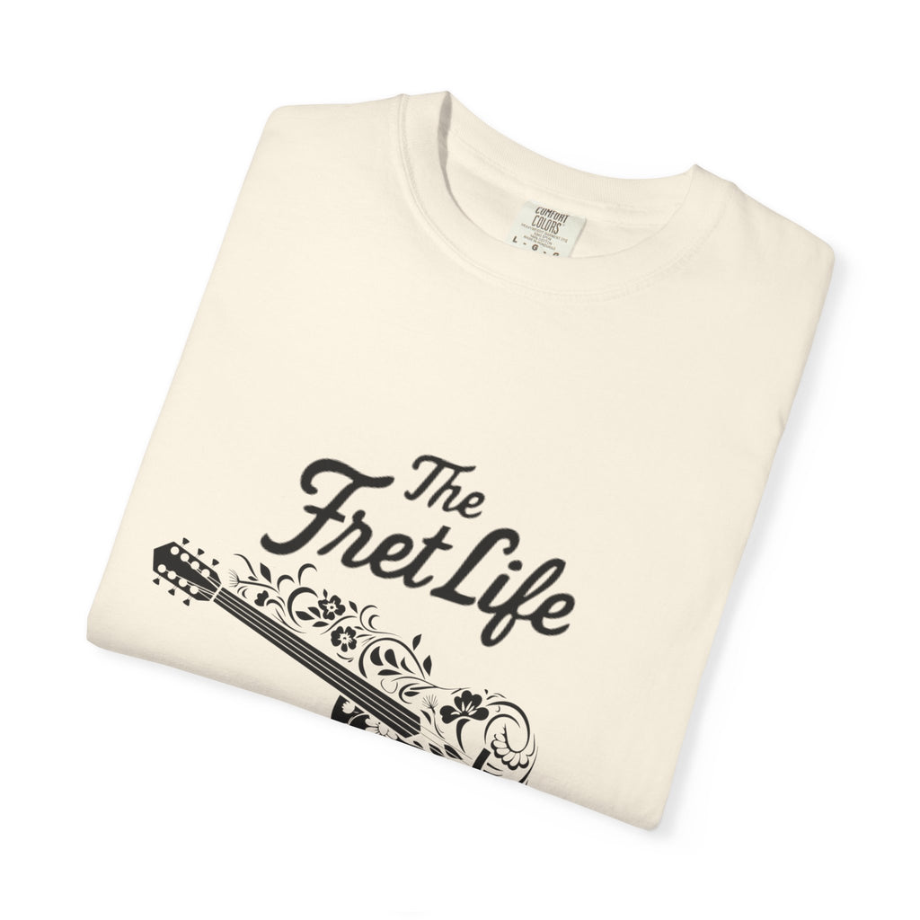 T-shirt - Flower Guitar 'The Fret Life' Subtle Design - Music and Guitar Lover Gift