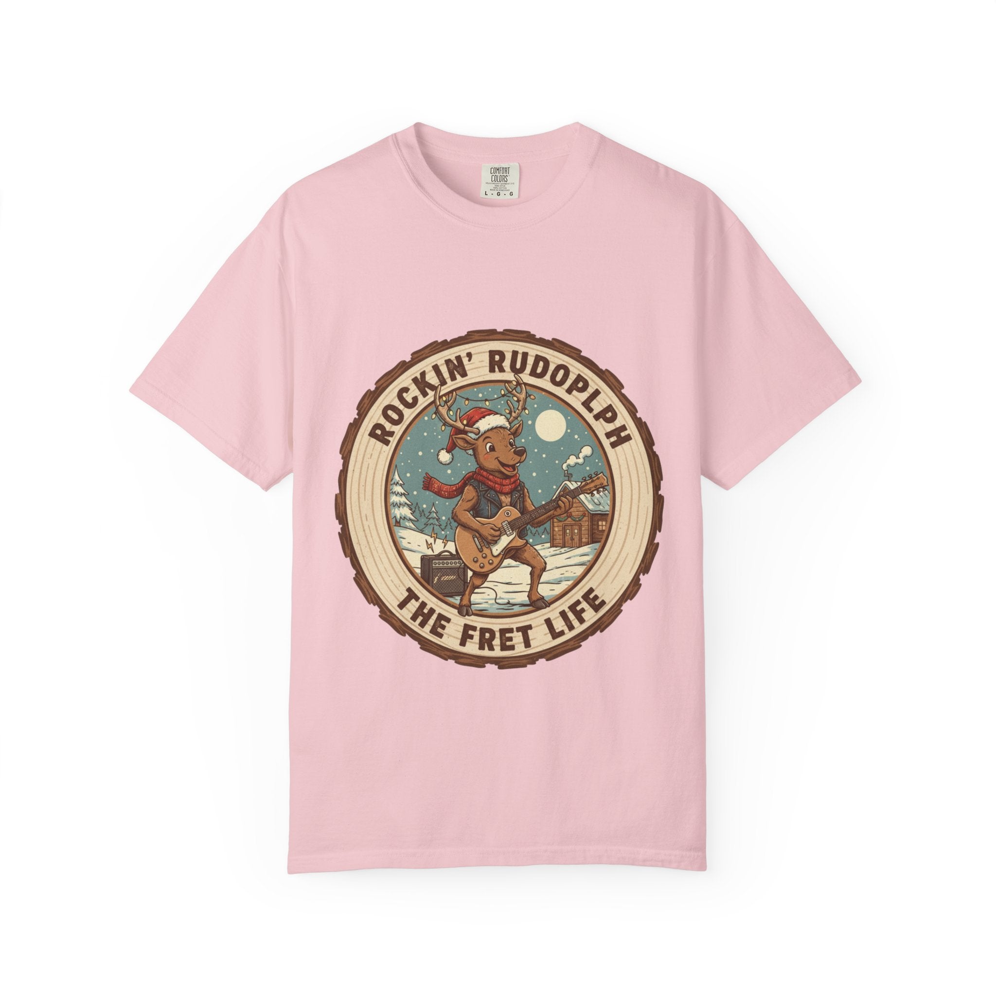 Rockin' Rudolph Christmas T-Shirt | Funny Reindeer Guitar Tee