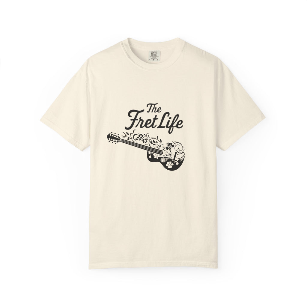 T-shirt - Flower Guitar 'The Fret Life' Subtle Design - Music and Guitar Lover Gift