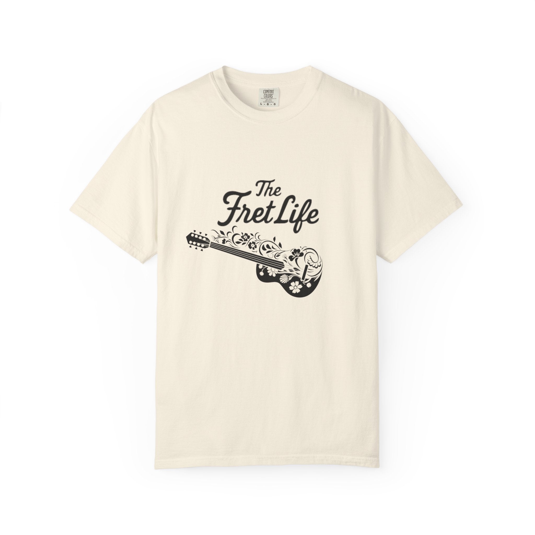 T-shirt - Flower Guitar 'The Fret Life' Subtle Design - Music and Guitar Lover Gift