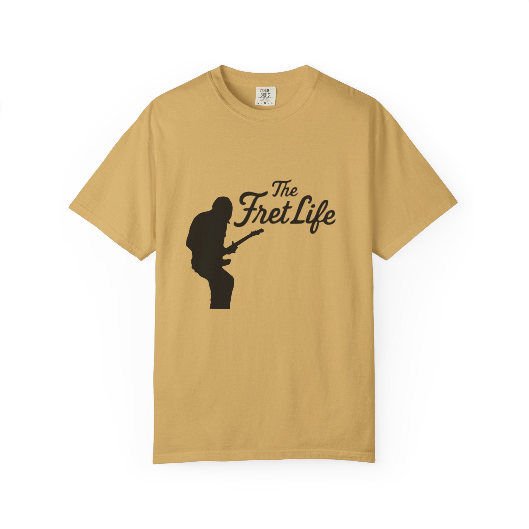 Guitar Player T-shirt with The Fret Life Logo