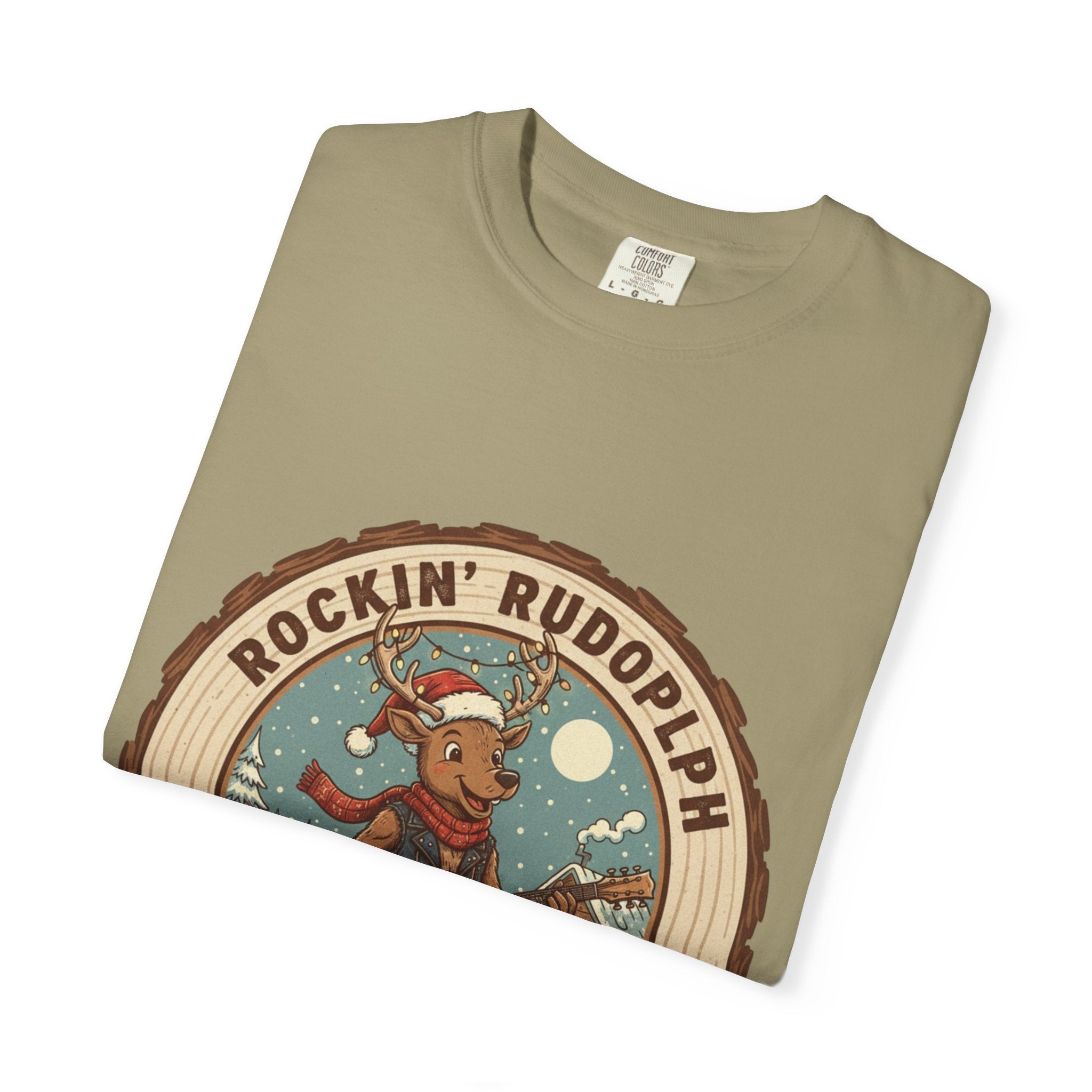 Rockin' Rudolph Christmas T-Shirt | Funny Reindeer Guitar Tee