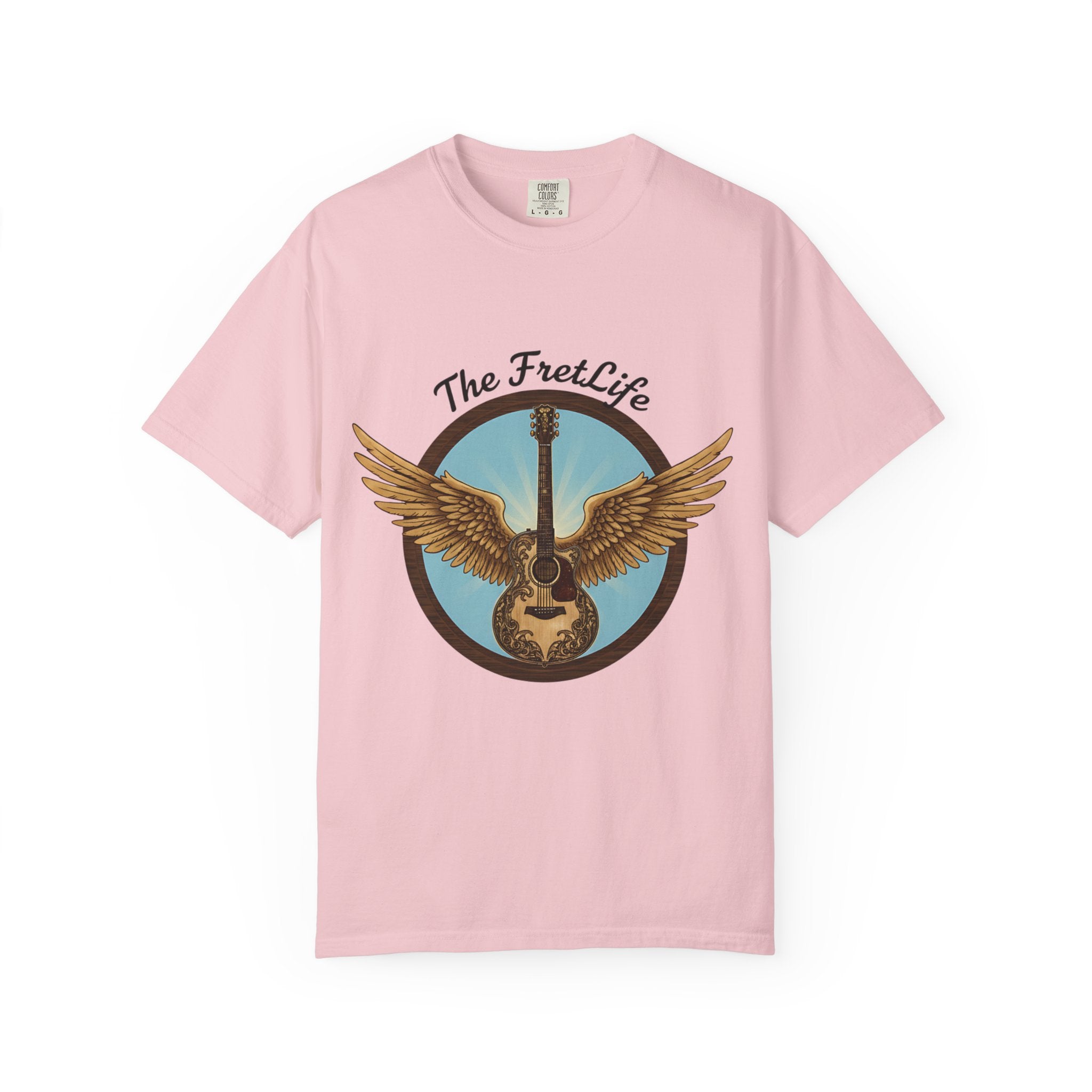 Winged Guitar T-shirt - The Fret Life Logo, Music Lover Gift