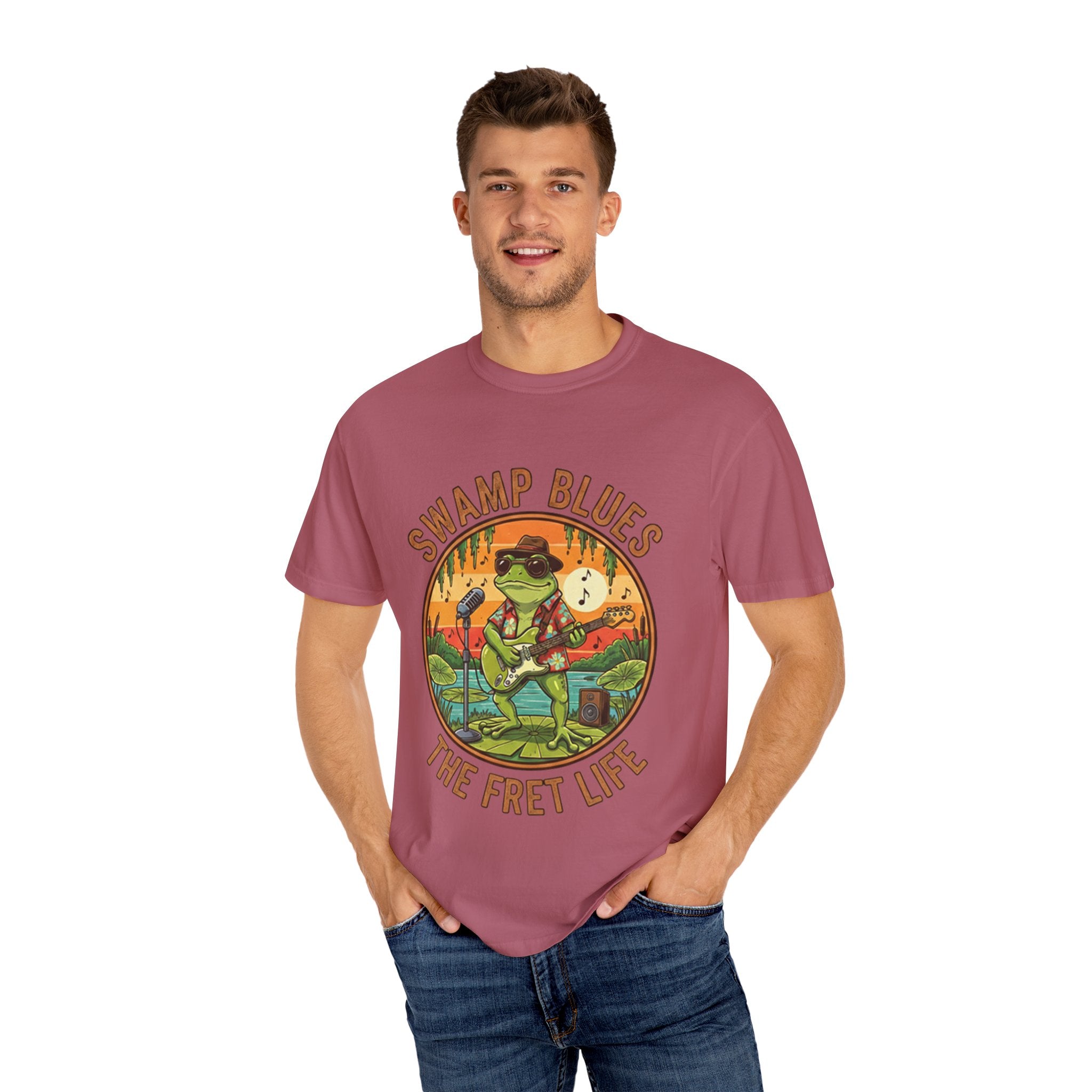 Swamp Blues: Ribbitin' Riffs Fret Life Tee
