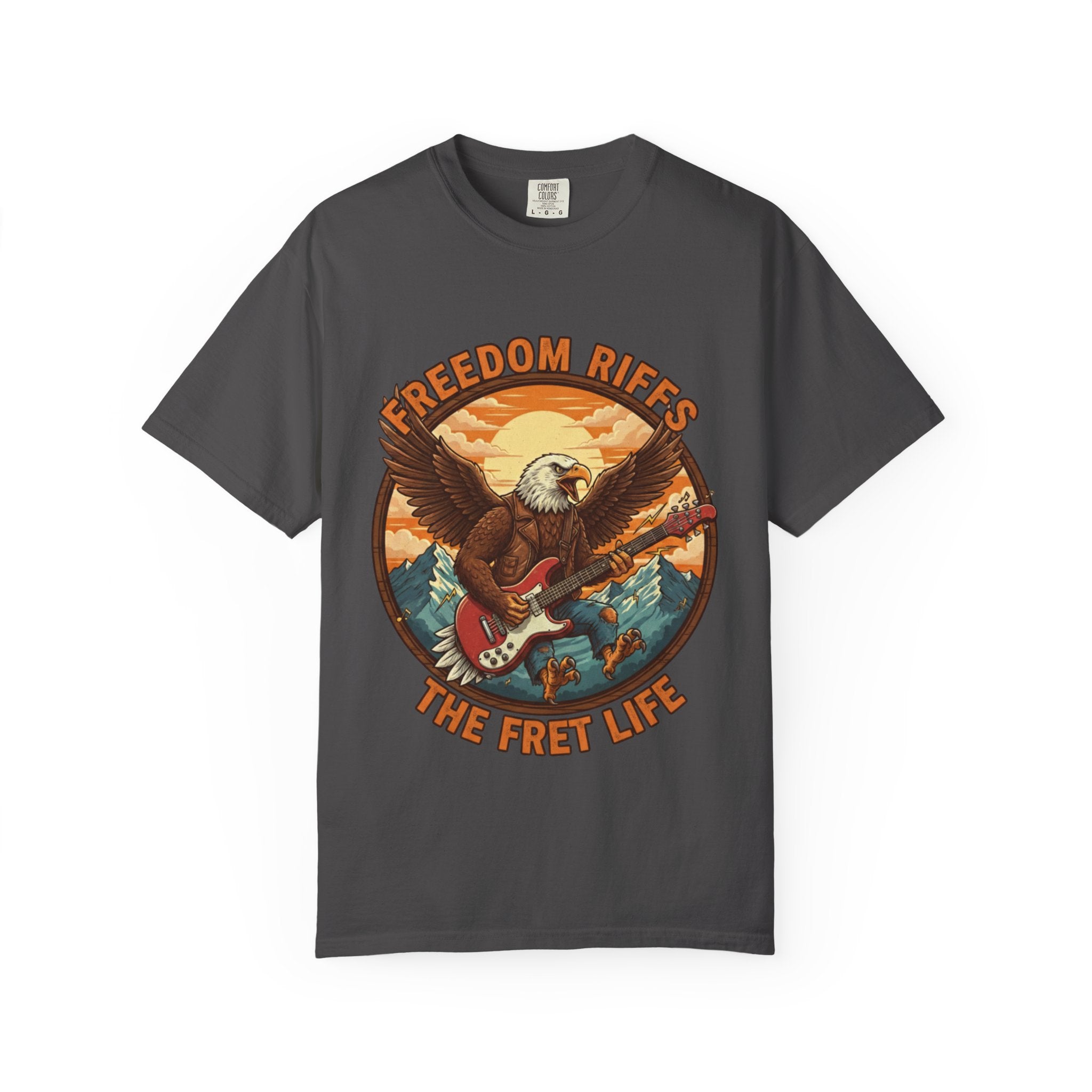 Freedom Riffs: The Eagle's Patriotic Shred Fret Life Tee